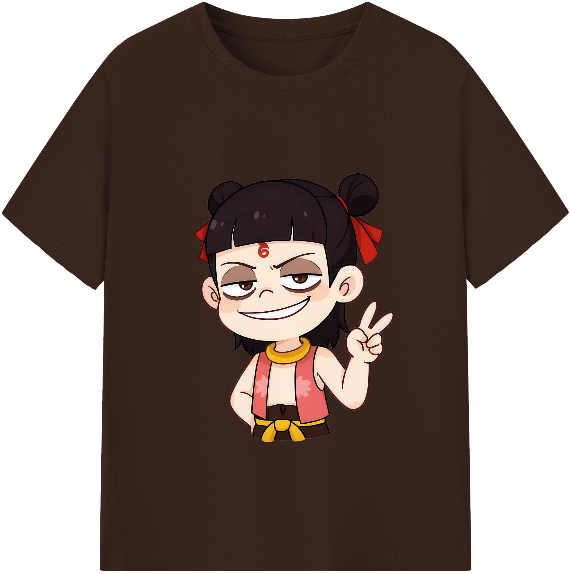 （画像用） Ne Zha 2 ナタ 魔童の大暴れ 綿100％半袖Tシャツ（フロントプリント）