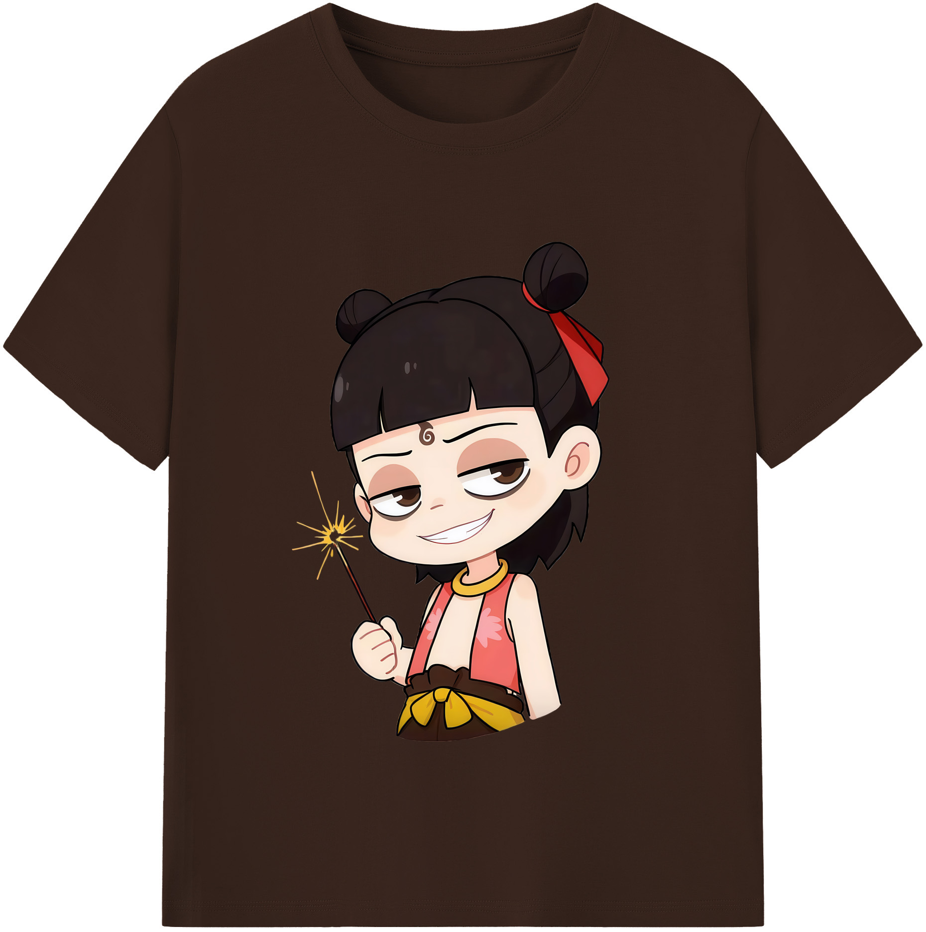 （画像用） Ne Zha 2 ナタ 魔童の大暴れ 綿100％半袖Tシャツ（フロントプリント）