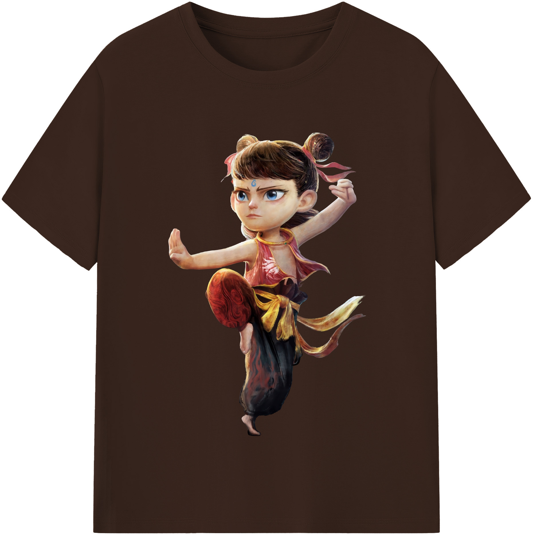 （画像用） Ne Zha 2 ナタ 魔童の大暴れ 綿100％半袖Tシャツ（フロントプリント）