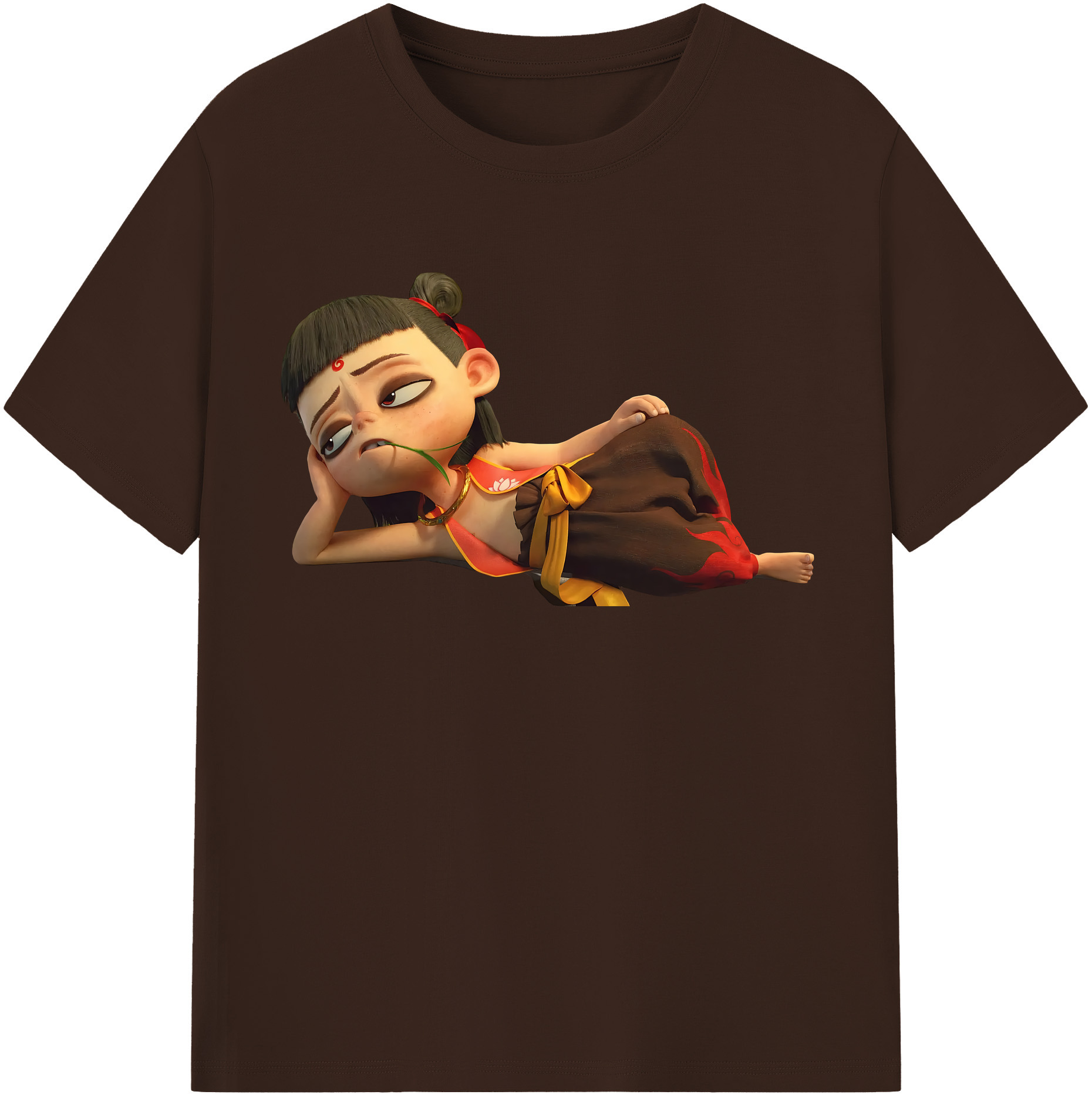 （画像用） Ne Zha 2 ナタ 魔童の大暴れ 綿100％半袖Tシャツ（フロントプリント）