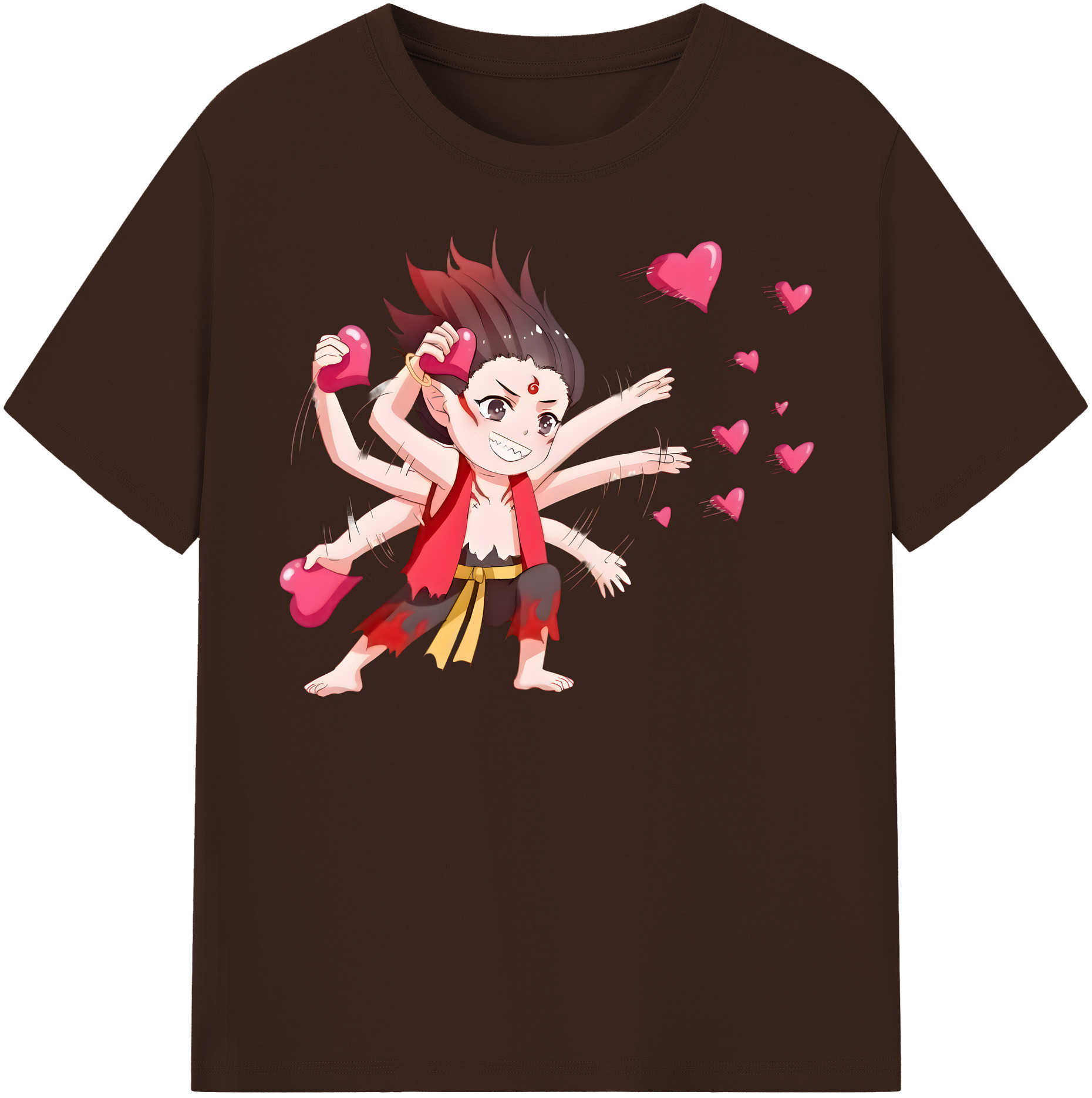 （画像用） Ne Zha 2 ナタ 魔童の大暴れ 綿100％半袖Tシャツ（フロントプリント）