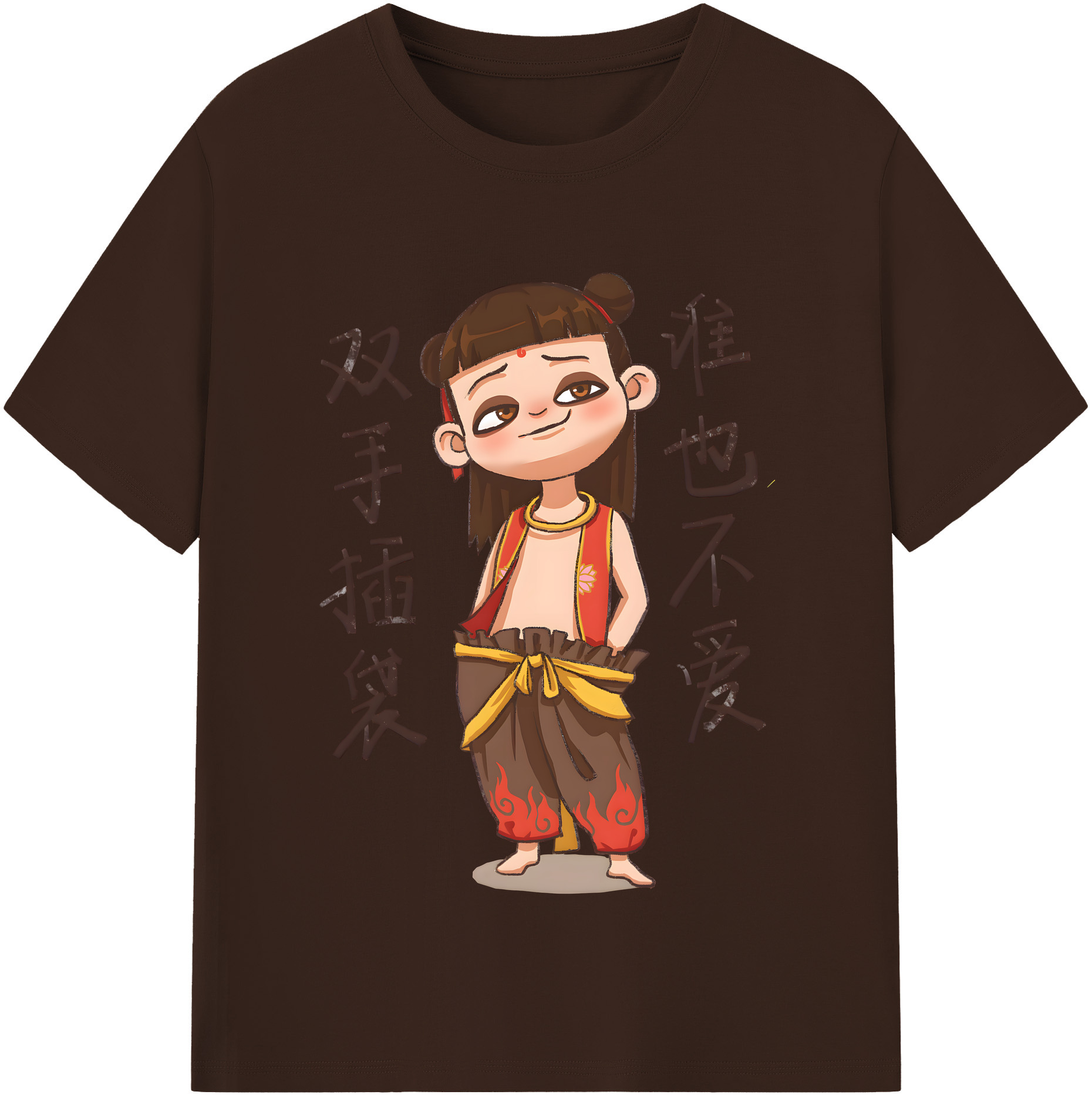 （画像用） Ne Zha 2 ナタ 魔童の大暴れ 綿100％半袖Tシャツ（フロントプリント）