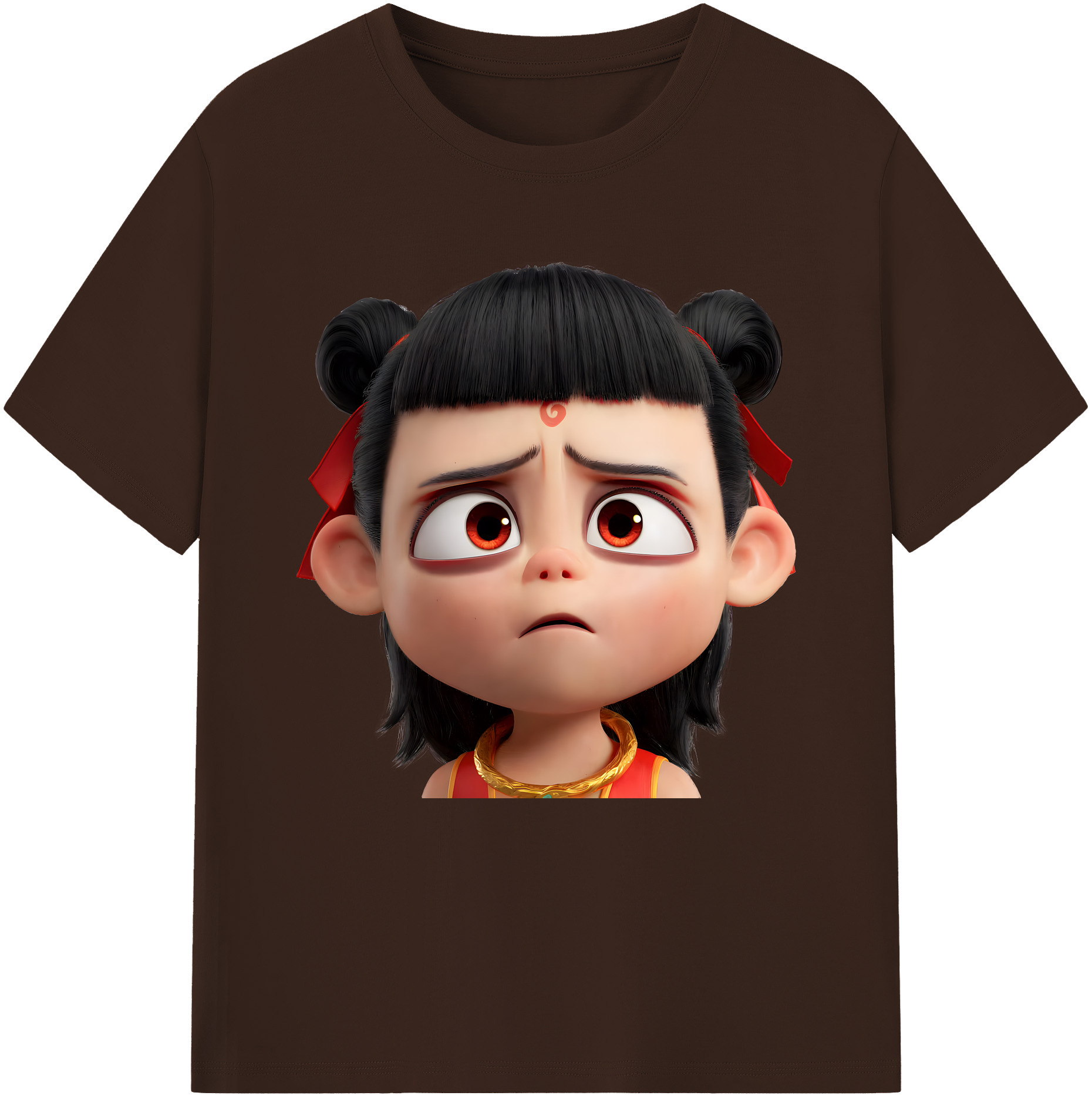 （画像用） Ne Zha 2 ナタ 魔童の大暴れ 綿100％半袖Tシャツ（フロントプリント）