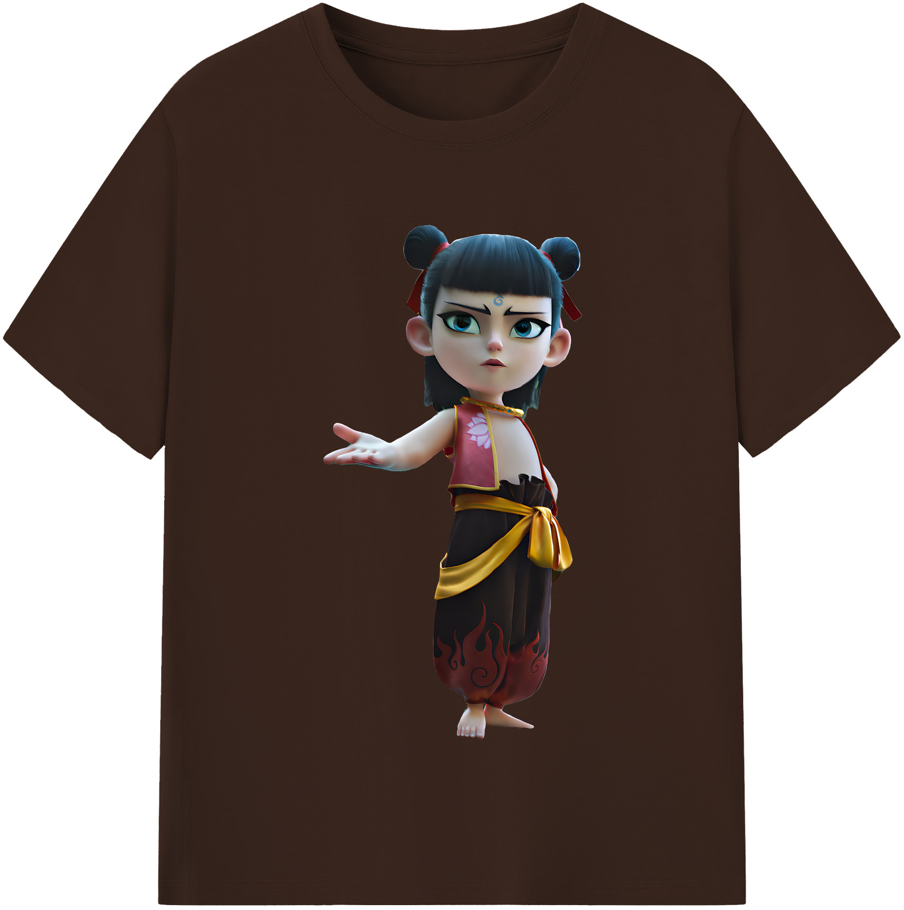 （画像用） Ne Zha 2 ナタ 魔童の大暴れ 綿100％半袖Tシャツ（フロントプリント）