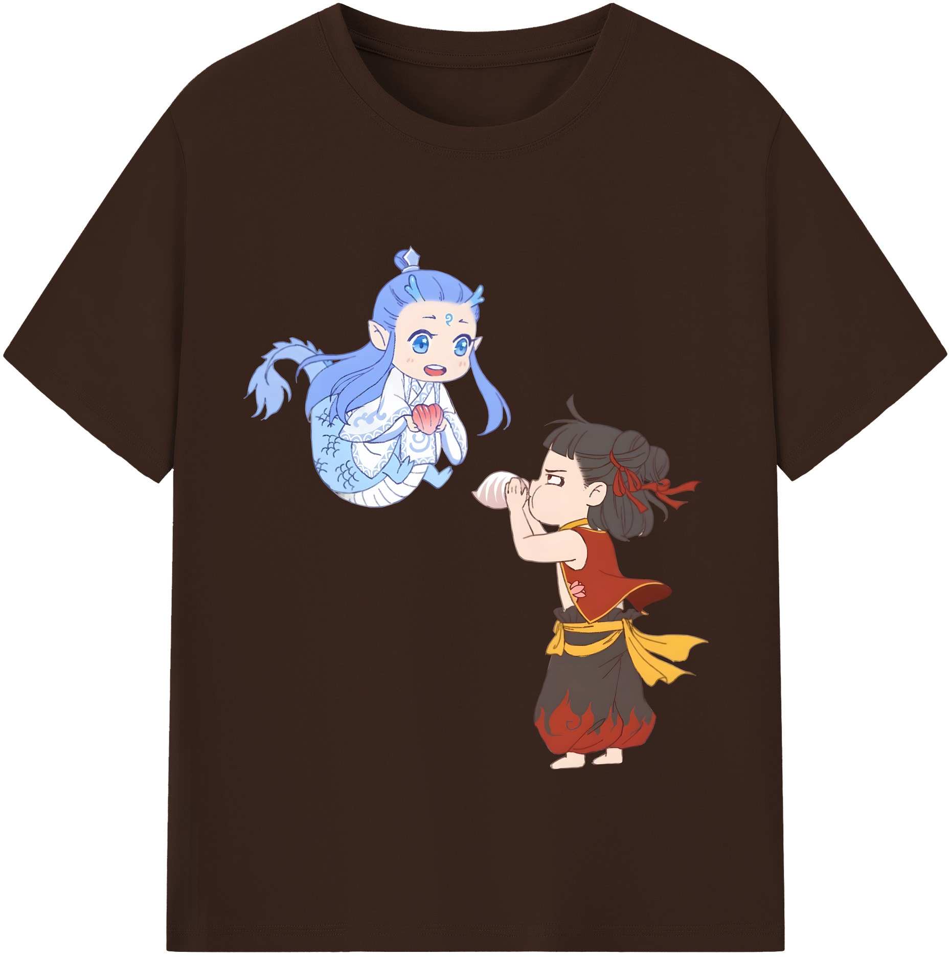 （画像用） Ne Zha 2 ナタ 魔童の大暴れ 綿100％半袖Tシャツ（フロントプリント）