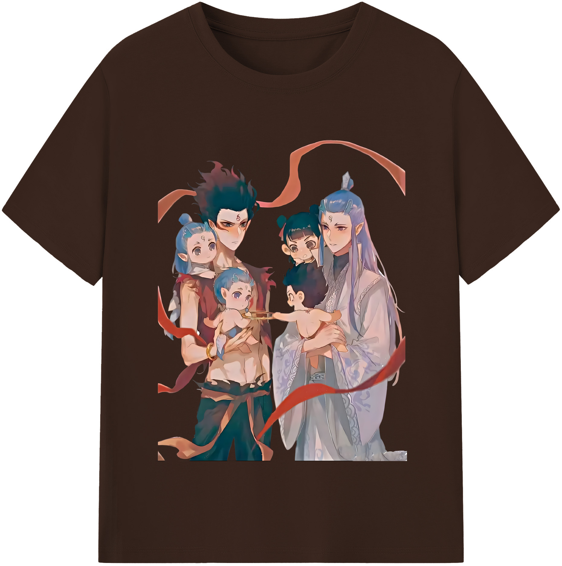 （画像用） Ne Zha 2 ナタ 魔童の大暴れ 綿100％半袖Tシャツ（フロントプリント）
