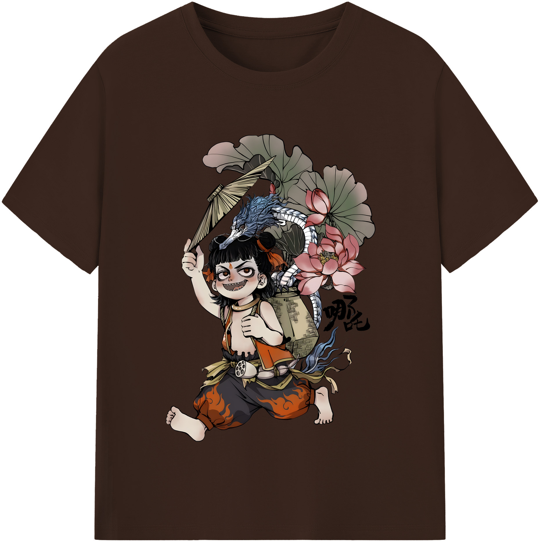 （画像用） Ne Zha 2 ナタ 魔童の大暴れ 綿100％半袖Tシャツ（フロントプリント）