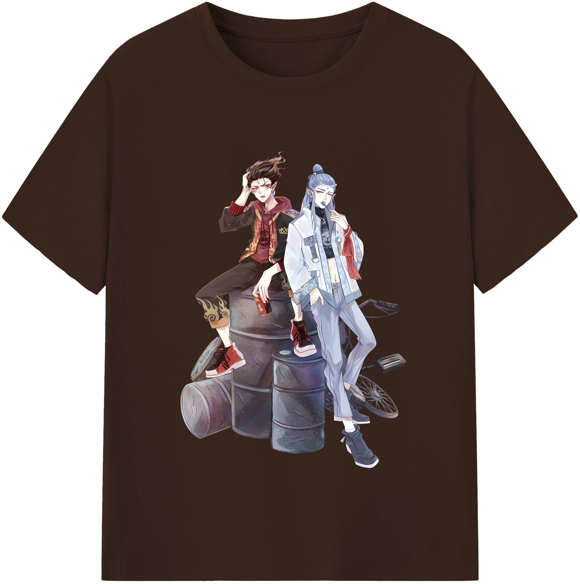 （画像用） Ne Zha 2 ナタ 魔童の大暴れ 綿100％半袖Tシャツ（フロントプリント）