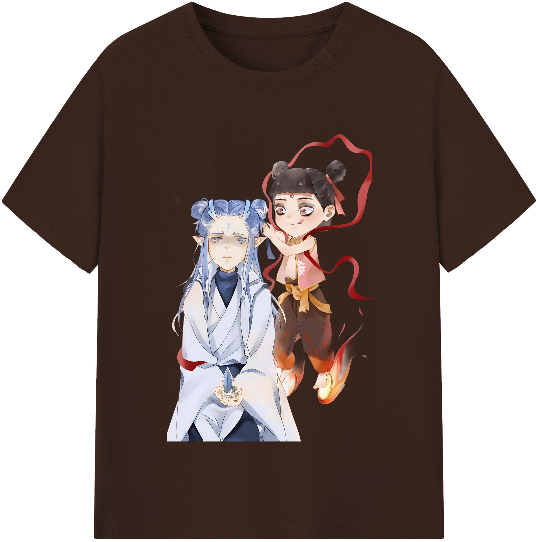 （画像用） Ne Zha 2 ナタ 魔童の大暴れ 綿100％半袖Tシャツ（フロントプリント）