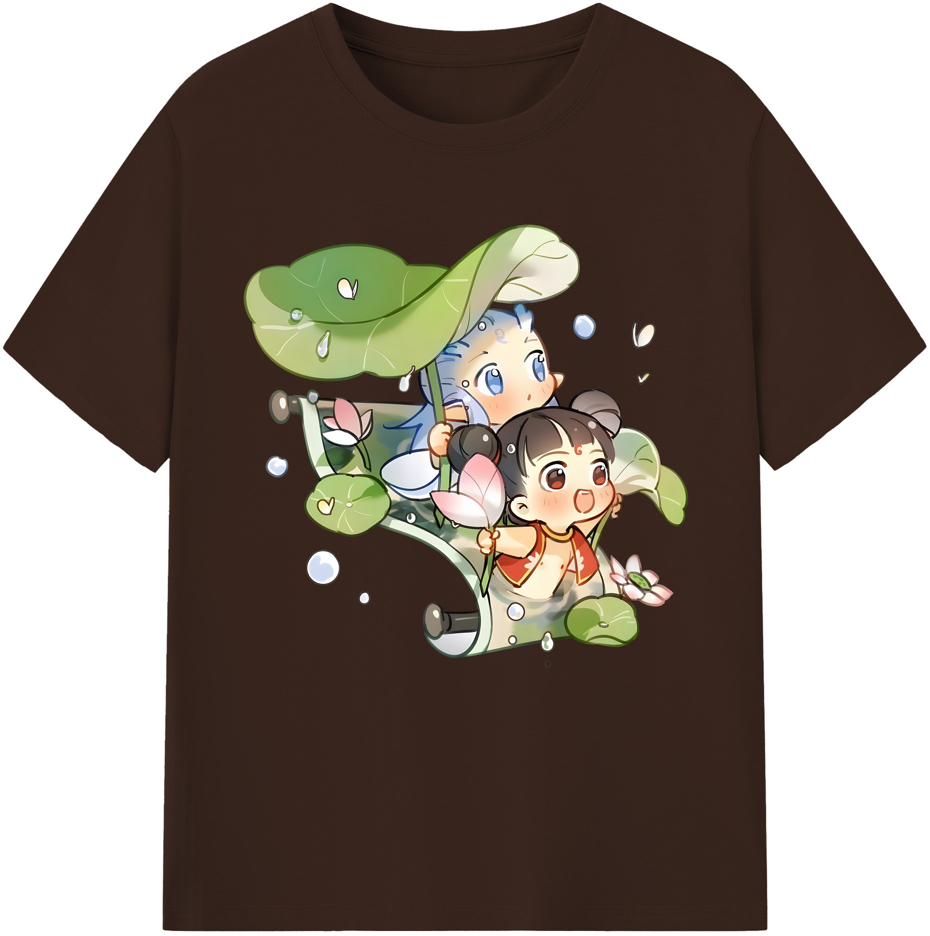 （画像用） Ne Zha 2 ナタ 魔童の大暴れ 綿100％半袖Tシャツ（フロントプリント）