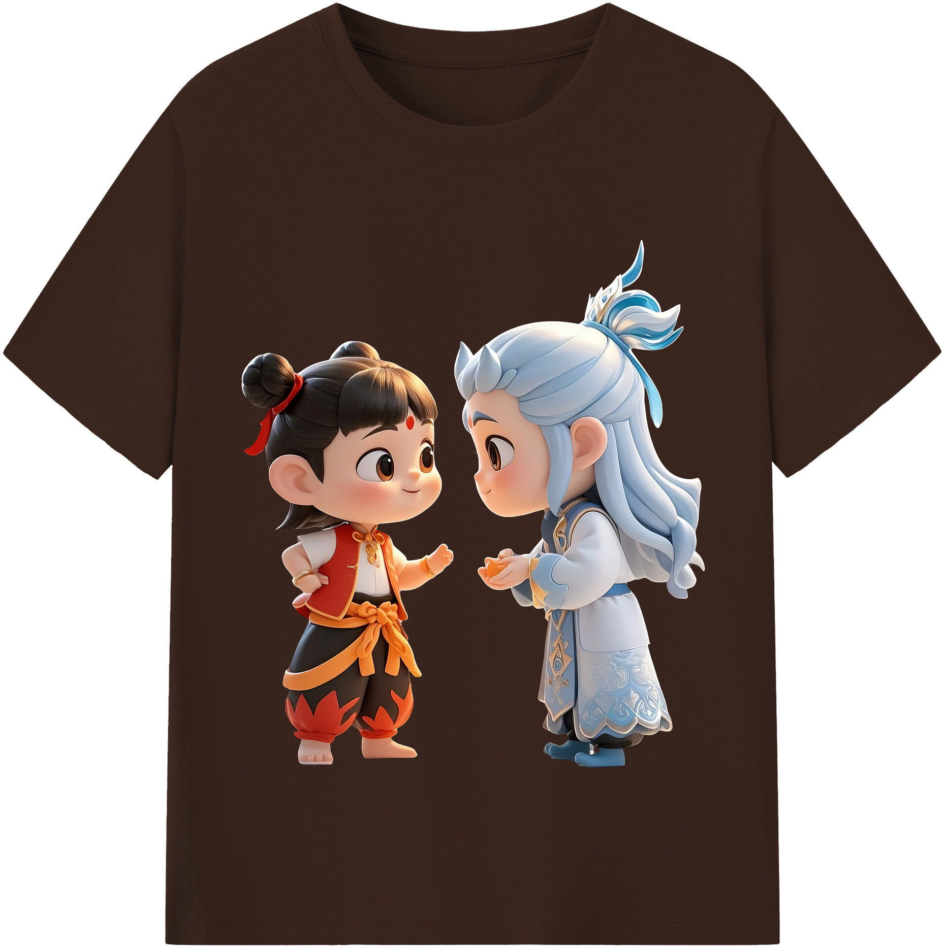 （画像用） Ne Zha 2 ナタ 魔童の大暴れ 綿100％半袖Tシャツ（フロントプリント）