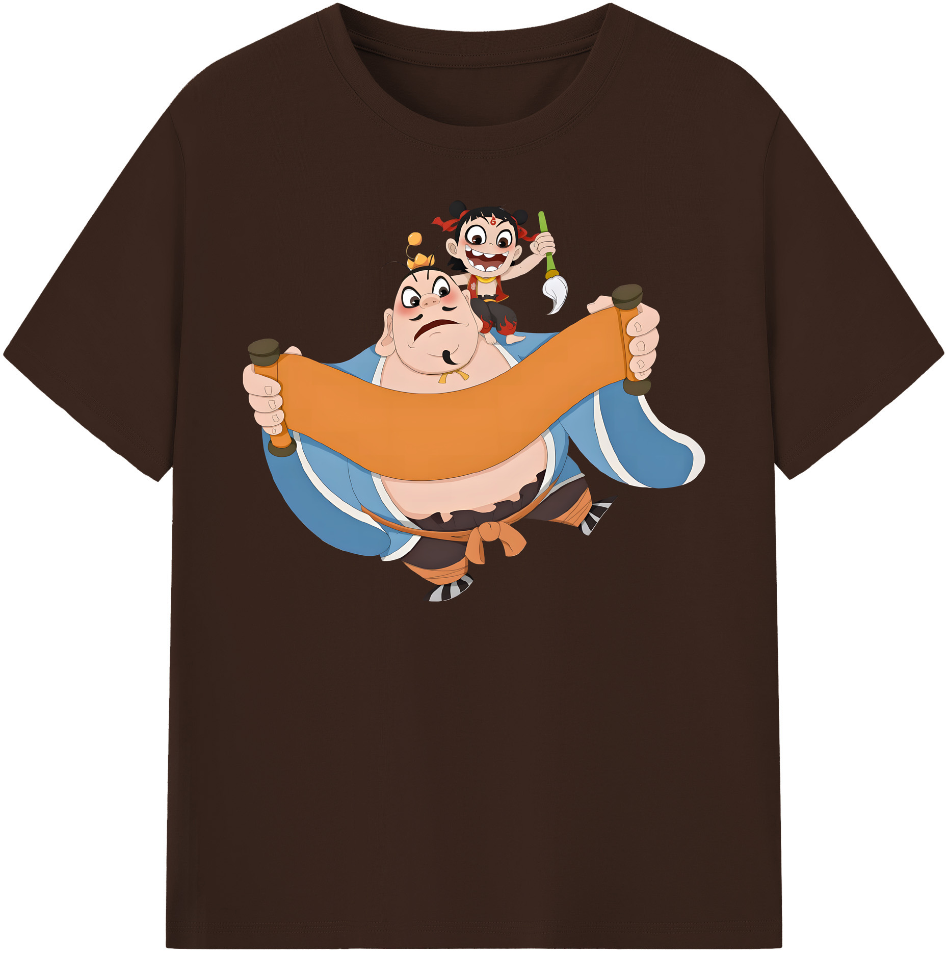（画像用） Ne Zha 2 ナタ 魔童の大暴れ 綿100％半袖Tシャツ（フロントプリント）