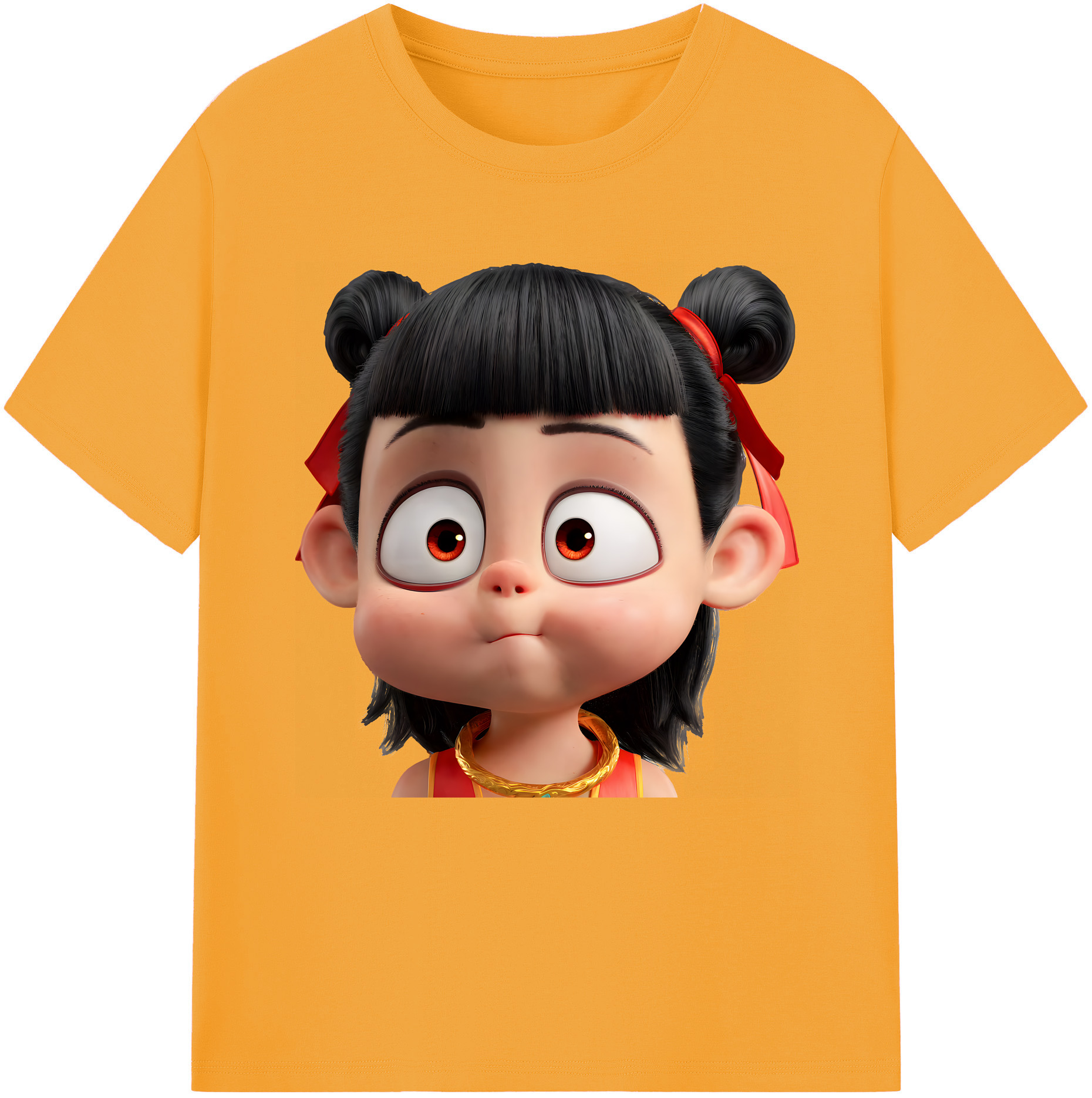 （画像用） Ne Zha 2 ナタ 魔童の大暴れ 綿100％半袖Tシャツ（フロントプリント）