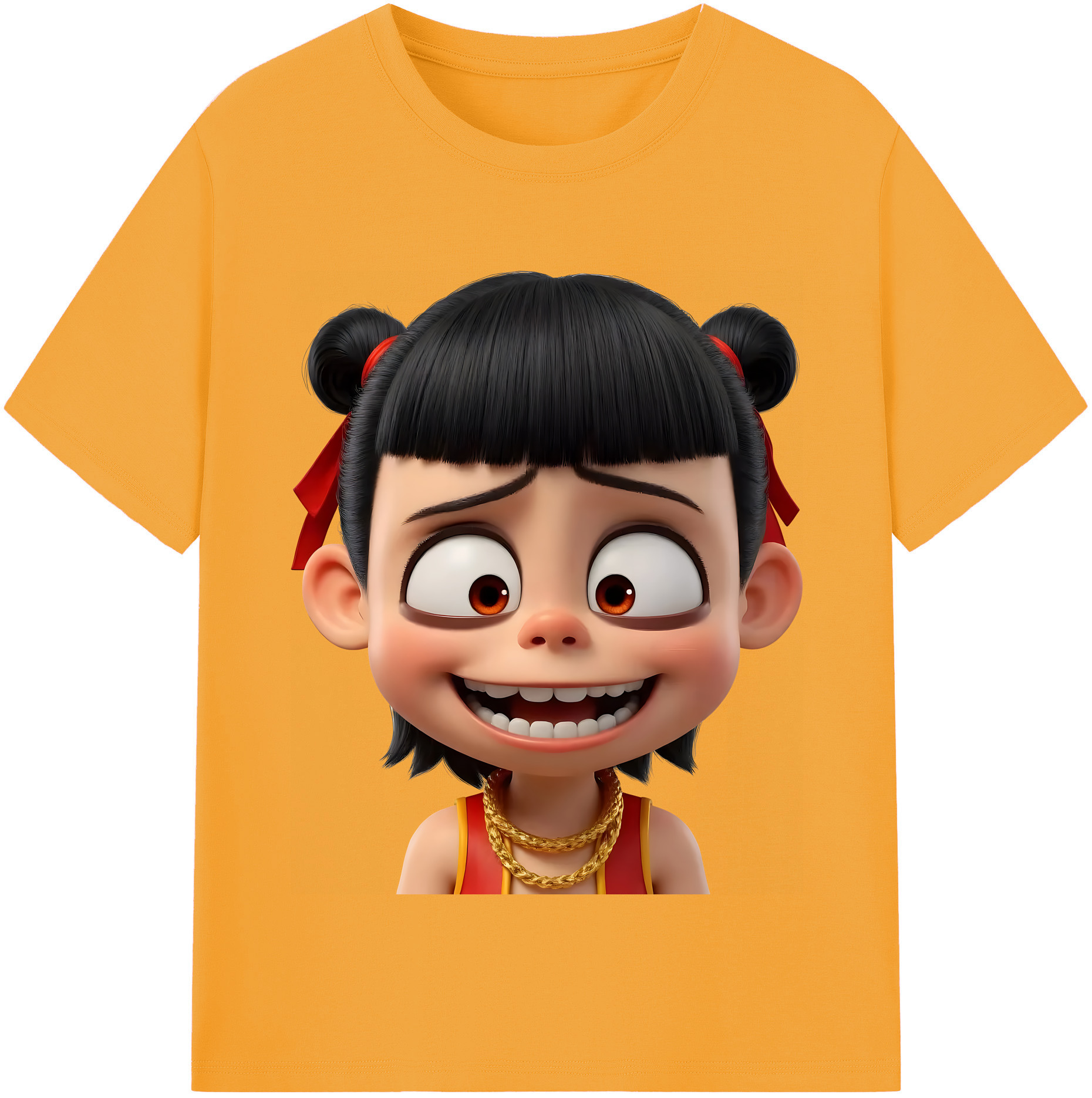 （画像用） Ne Zha 2 ナタ 魔童の大暴れ 綿100％半袖Tシャツ（フロントプリント）