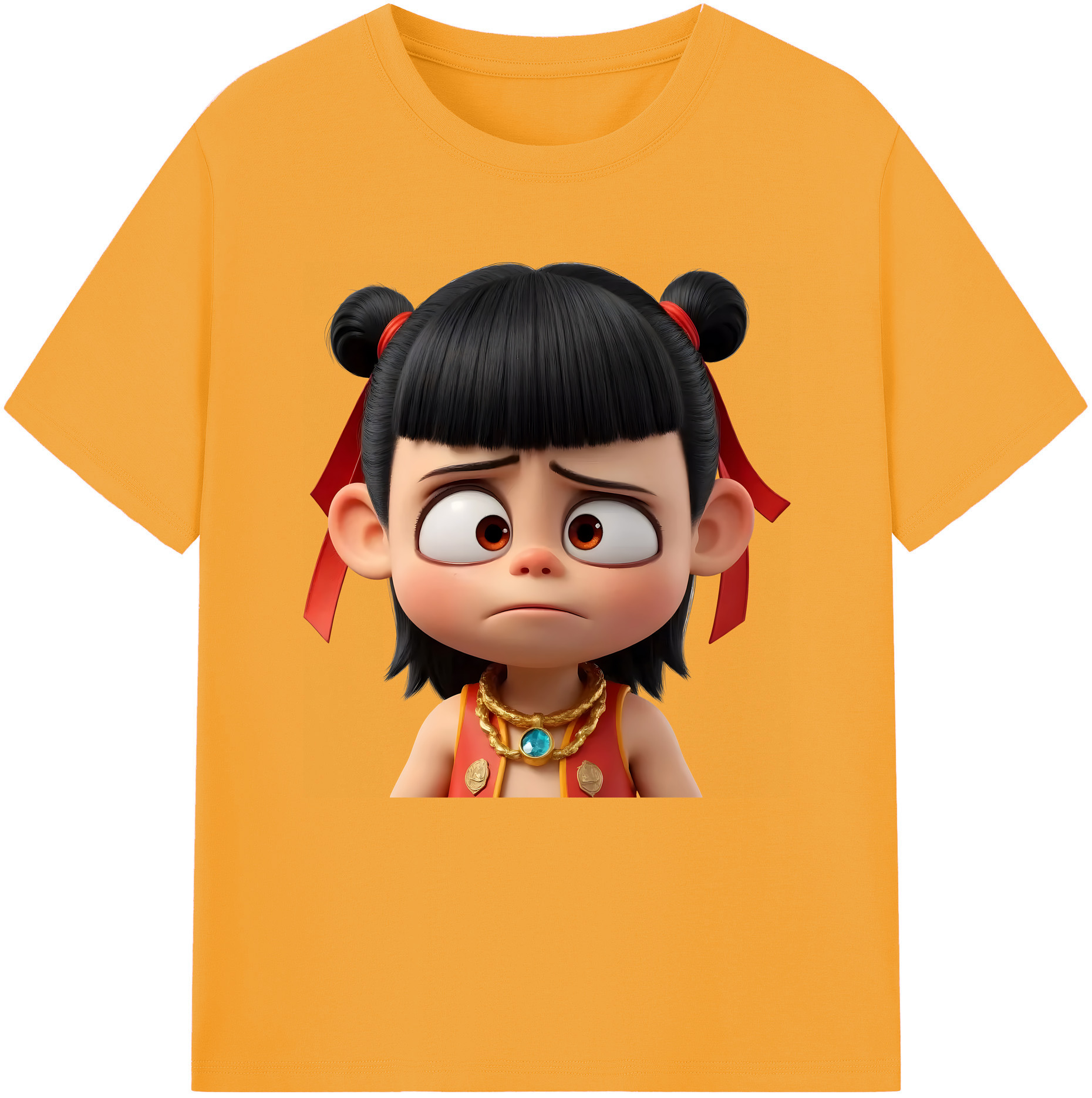 （画像用） Ne Zha 2 ナタ 魔童の大暴れ 綿100％半袖Tシャツ（フロントプリント）