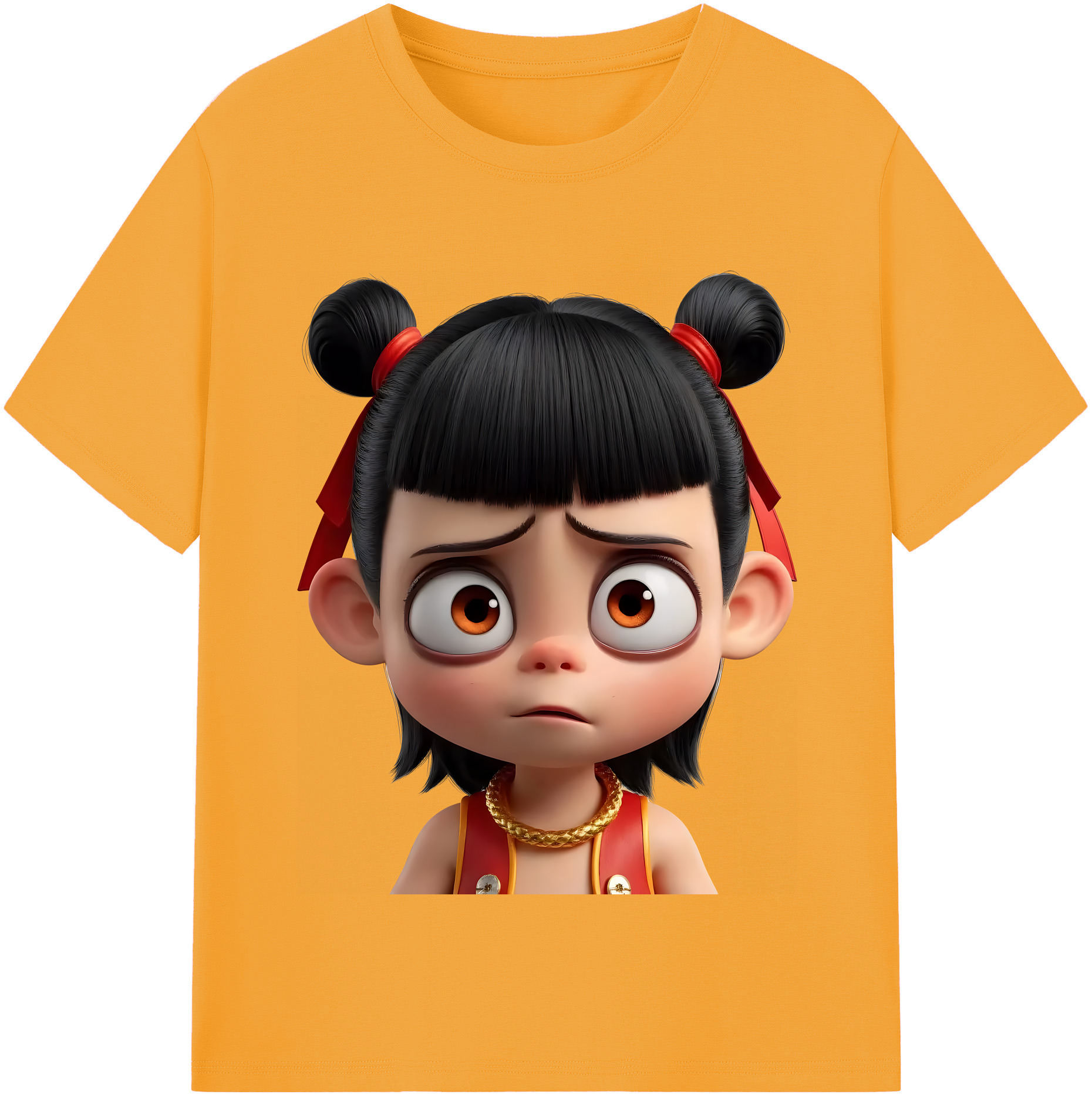 （画像用） Ne Zha 2 ナタ 魔童の大暴れ 綿100％半袖Tシャツ（フロントプリント）