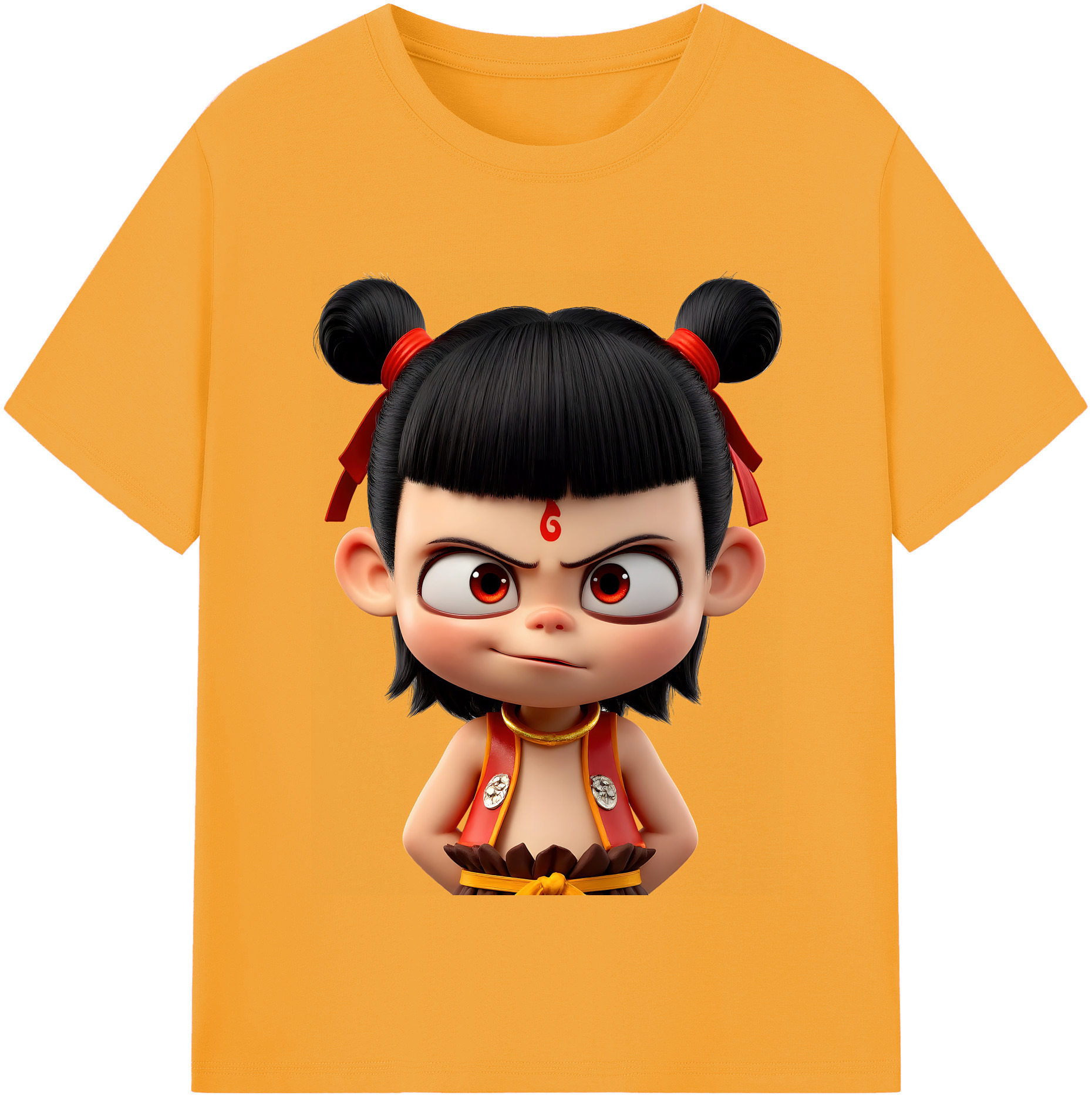 （画像用） Ne Zha 2 ナタ 魔童の大暴れ 綿100％半袖Tシャツ（フロントプリント）