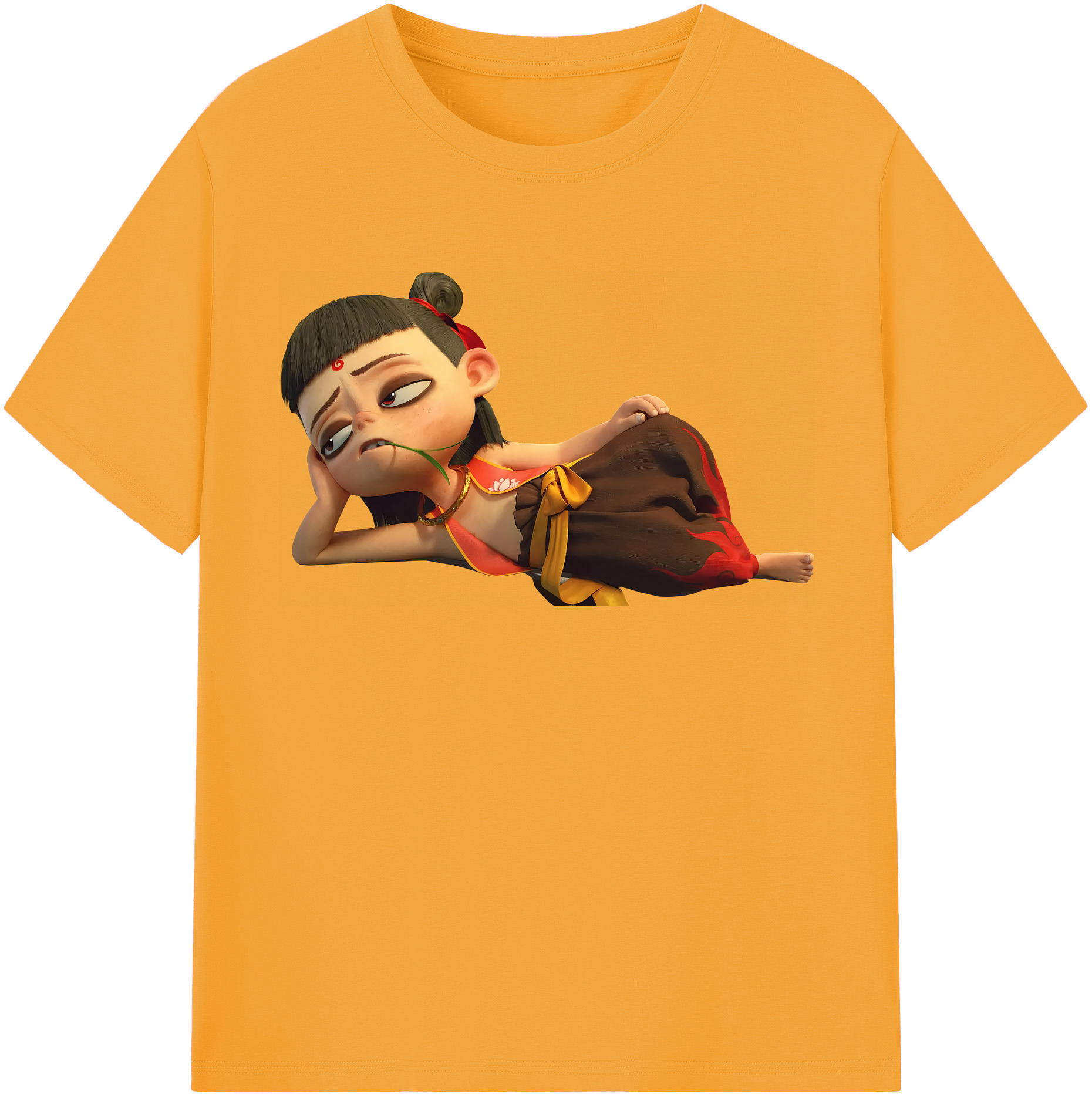 （画像用） Ne Zha 2 ナタ 魔童の大暴れ 綿100％半袖Tシャツ（フロントプリント）