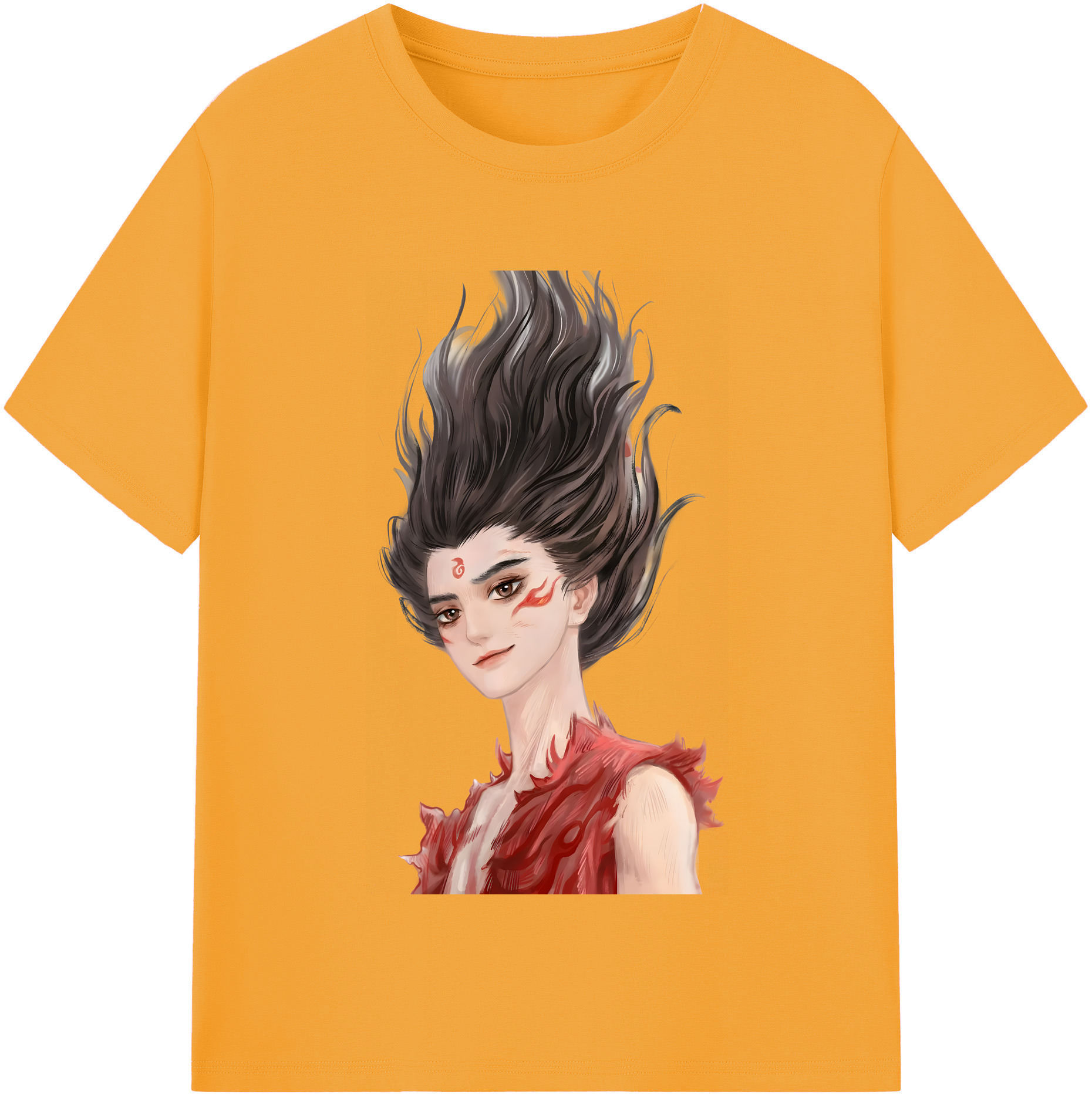 （画像用） Ne Zha 2 ナタ 魔童の大暴れ 綿100％半袖Tシャツ（フロントプリント）