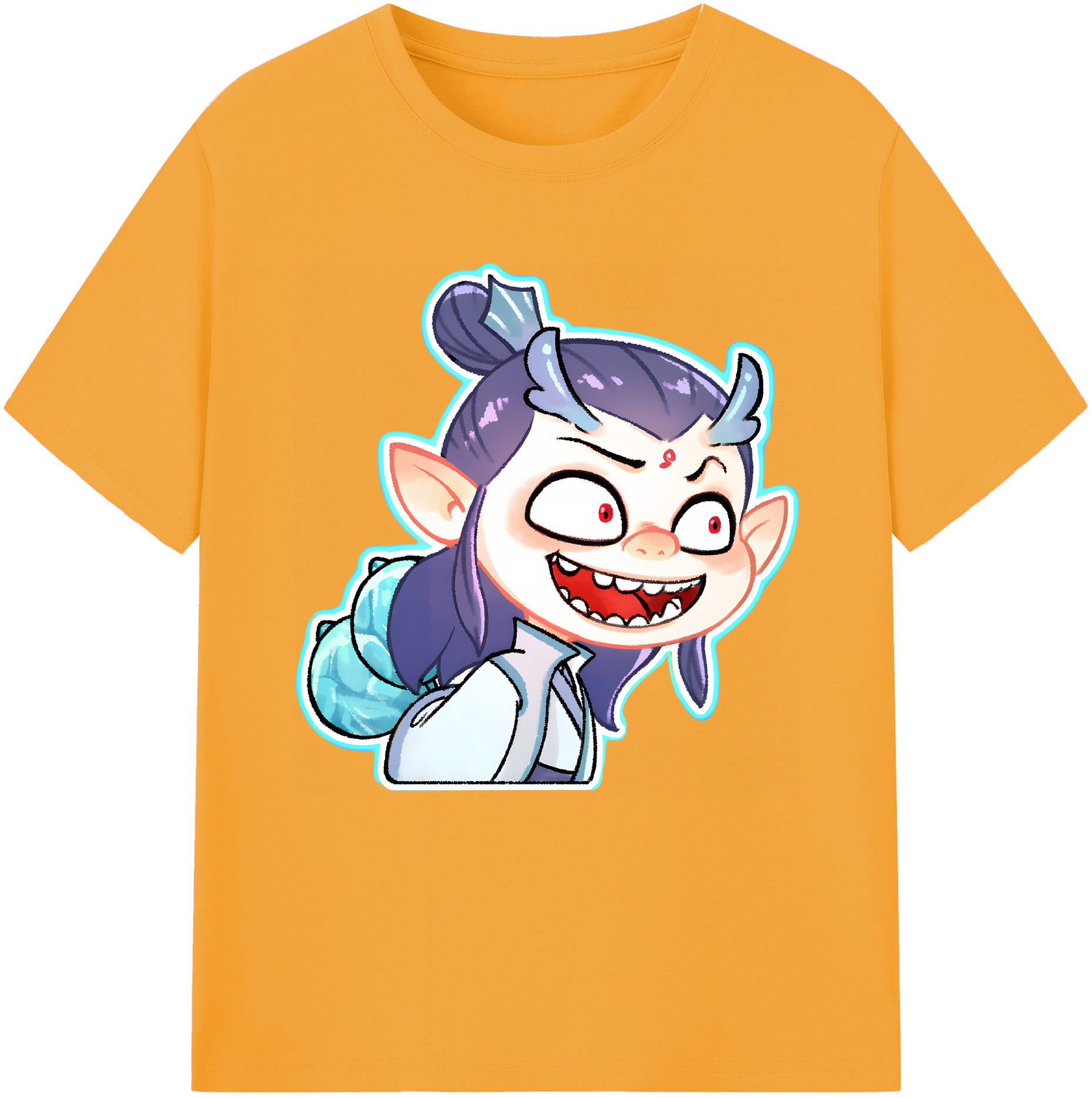 （画像用） Ne Zha 2 ナタ 魔童の大暴れ 綿100％半袖Tシャツ（フロントプリント）