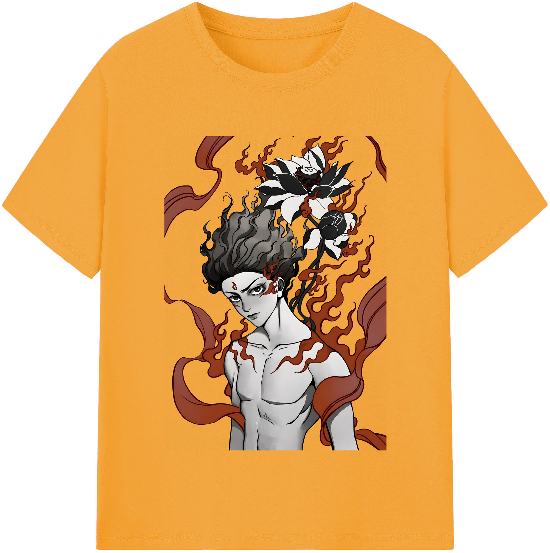 （画像用） Ne Zha 2 ナタ 魔童の大暴れ 綿100％半袖Tシャツ（フロントプリント）