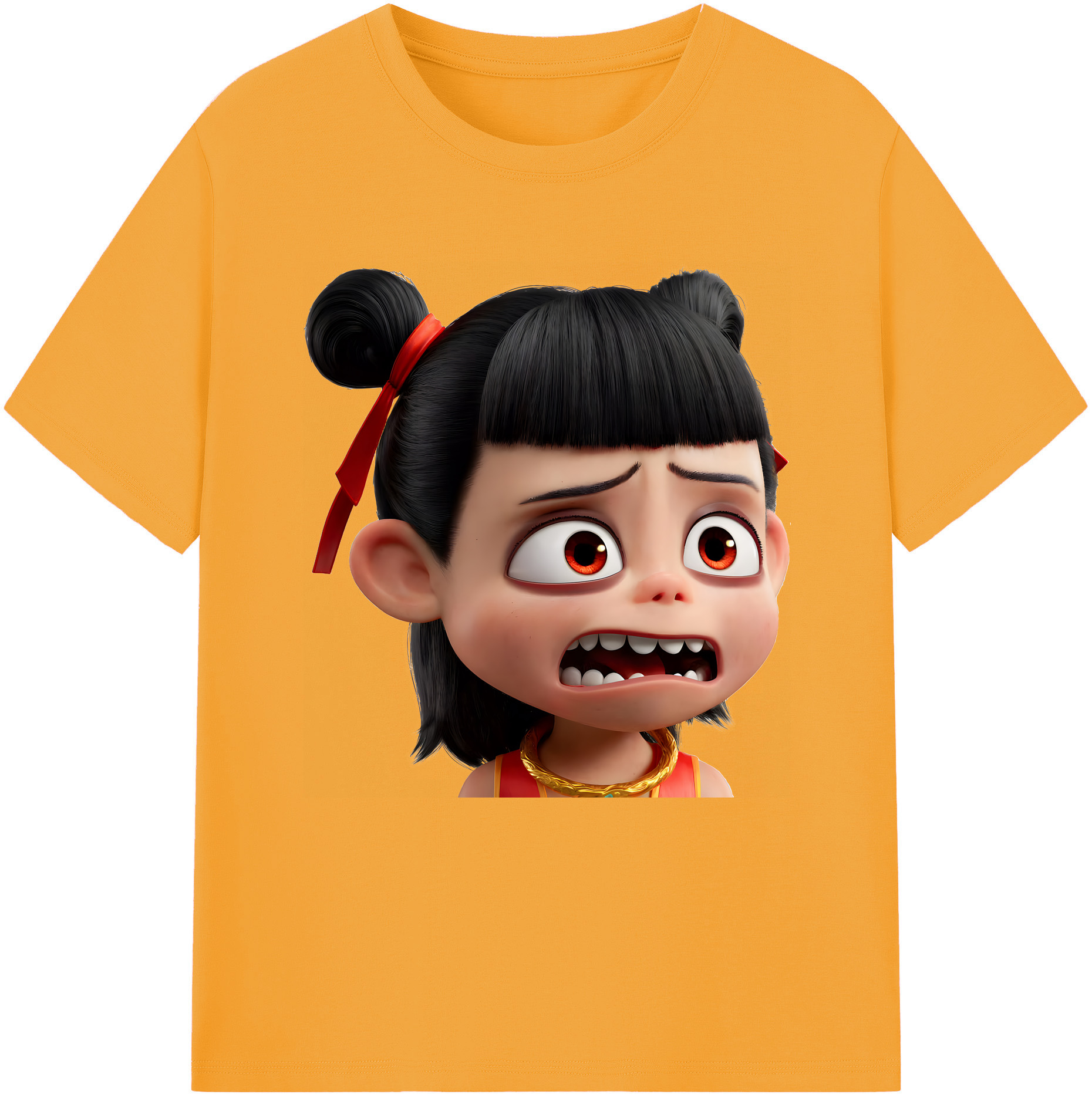 （画像用） Ne Zha 2 ナタ 魔童の大暴れ 綿100％半袖Tシャツ（フロントプリント）