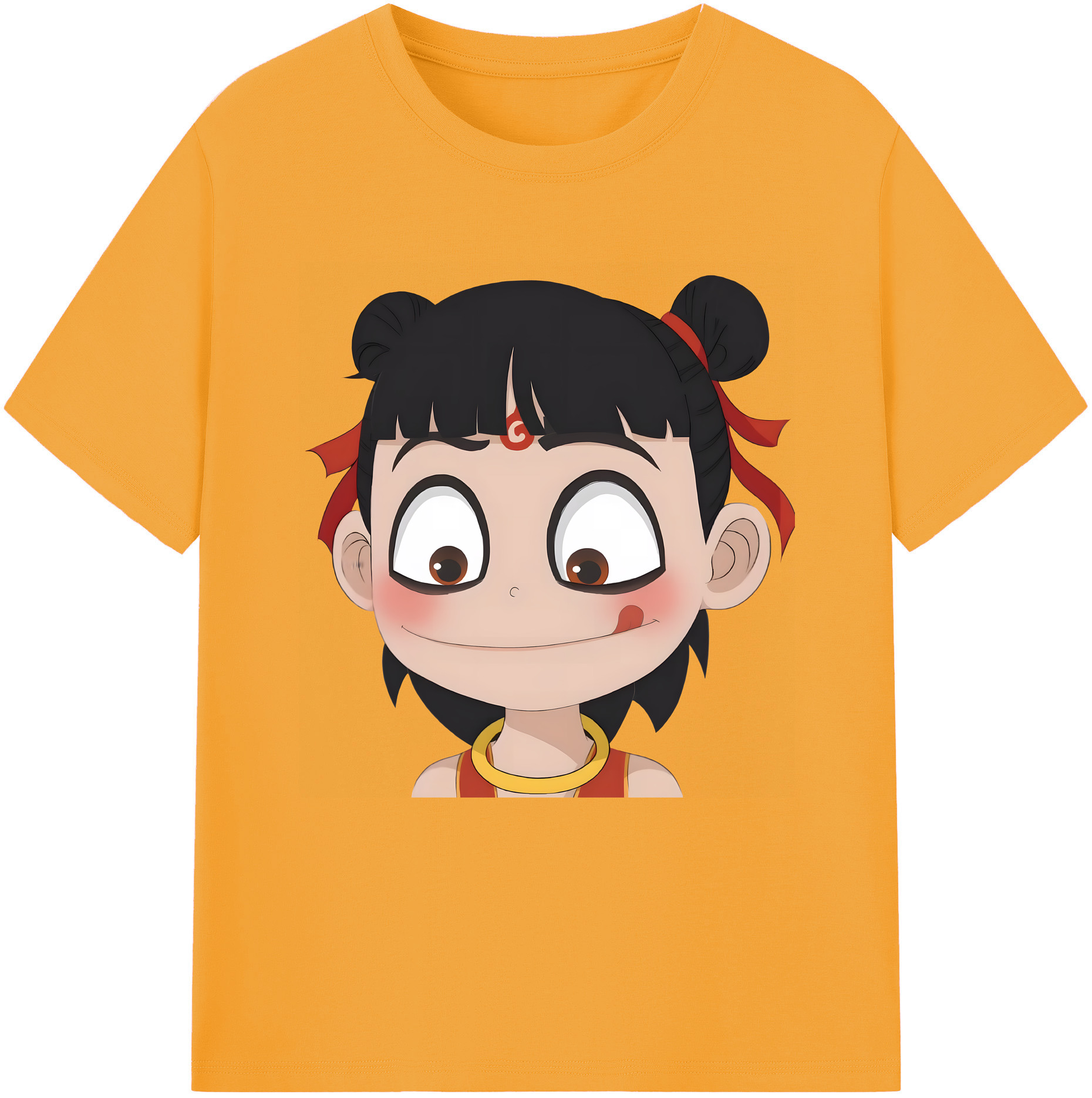 （画像用） Ne Zha 2 ナタ 魔童の大暴れ 綿100％半袖Tシャツ（フロントプリント）