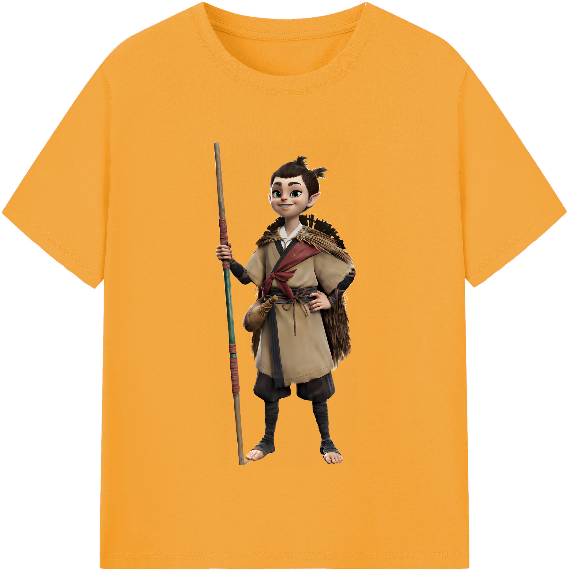 （画像用） Ne Zha 2 ナタ 魔童の大暴れ 綿100％半袖Tシャツ（フロントプリント）