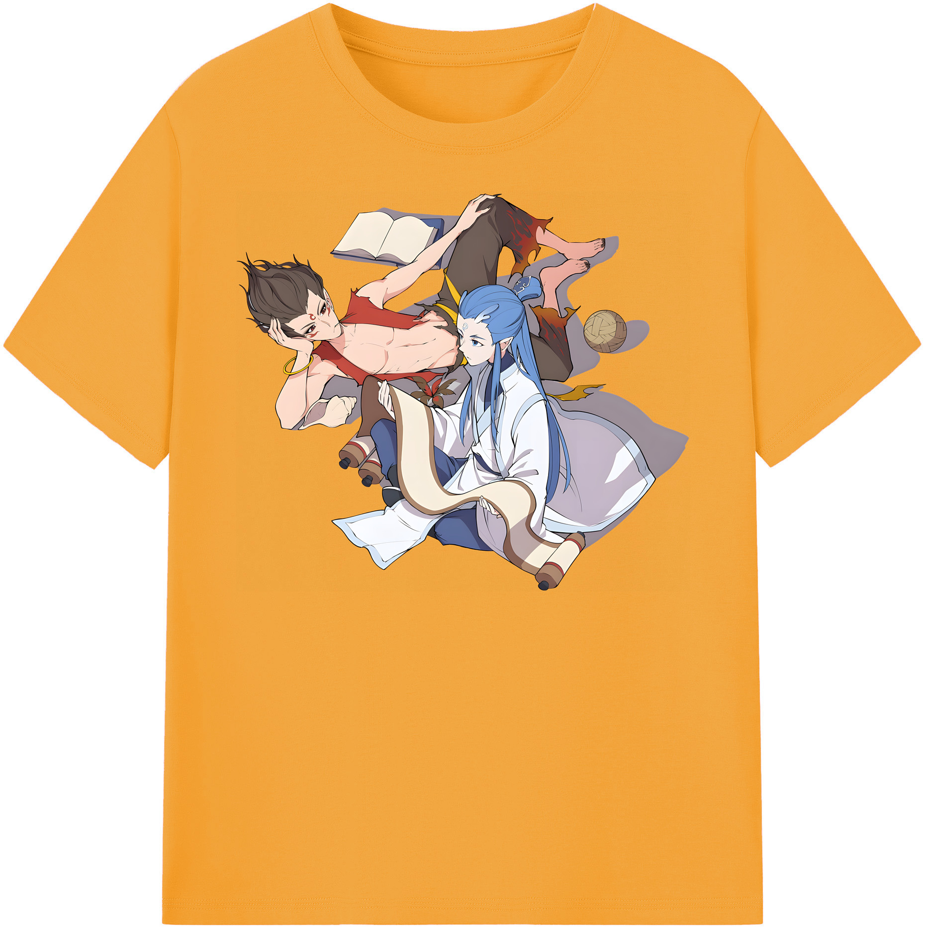 （画像用） Ne Zha 2 ナタ 魔童の大暴れ 綿100％半袖Tシャツ（フロントプリント）
