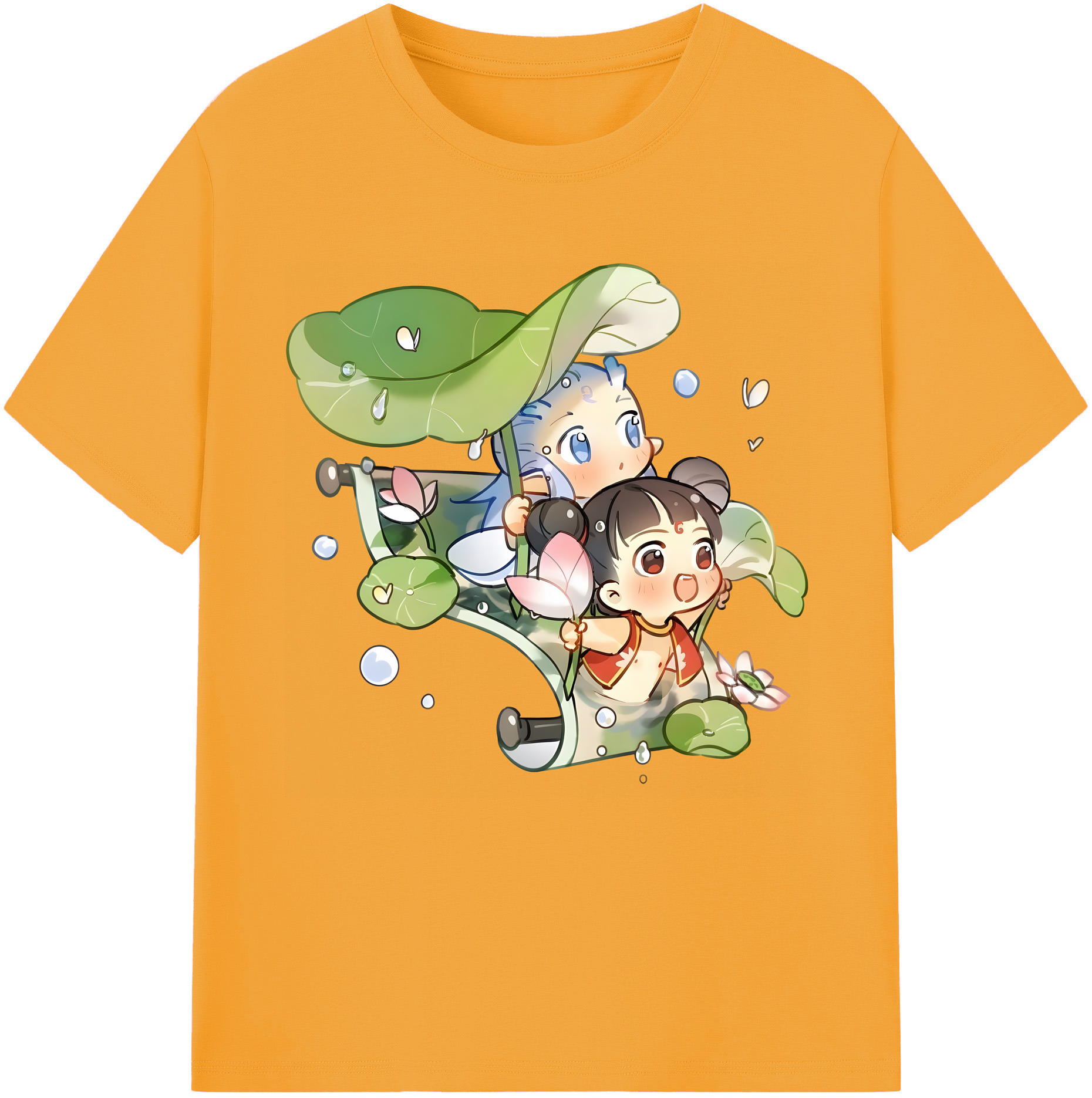 （画像用） Ne Zha 2 ナタ 魔童の大暴れ 綿100％半袖Tシャツ（フロントプリント）