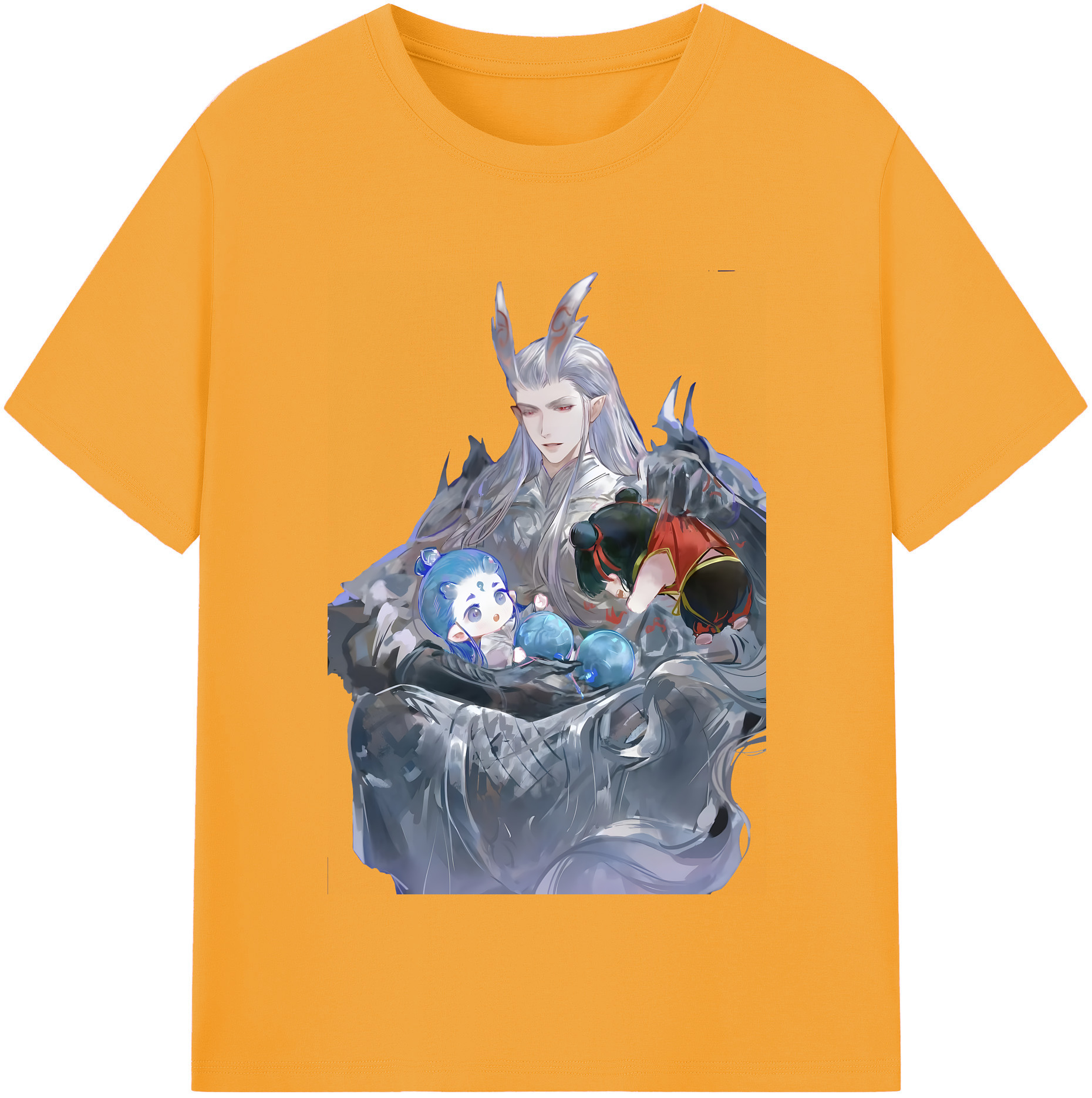 （画像用） Ne Zha 2 ナタ 魔童の大暴れ 綿100％半袖Tシャツ（フロントプリント）