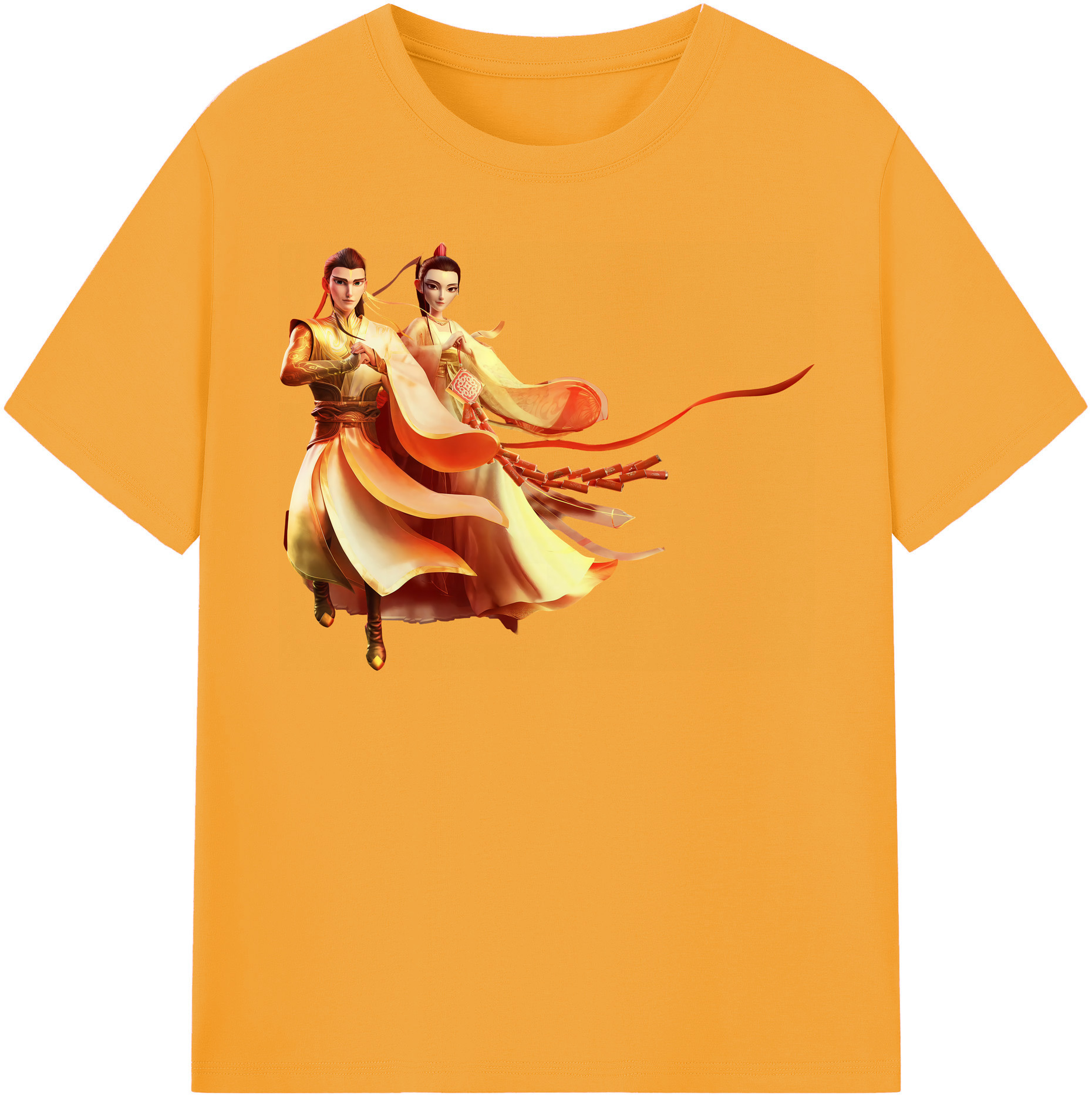 （画像用） Ne Zha 2 ナタ 魔童の大暴れ 綿100％半袖Tシャツ（フロントプリント）