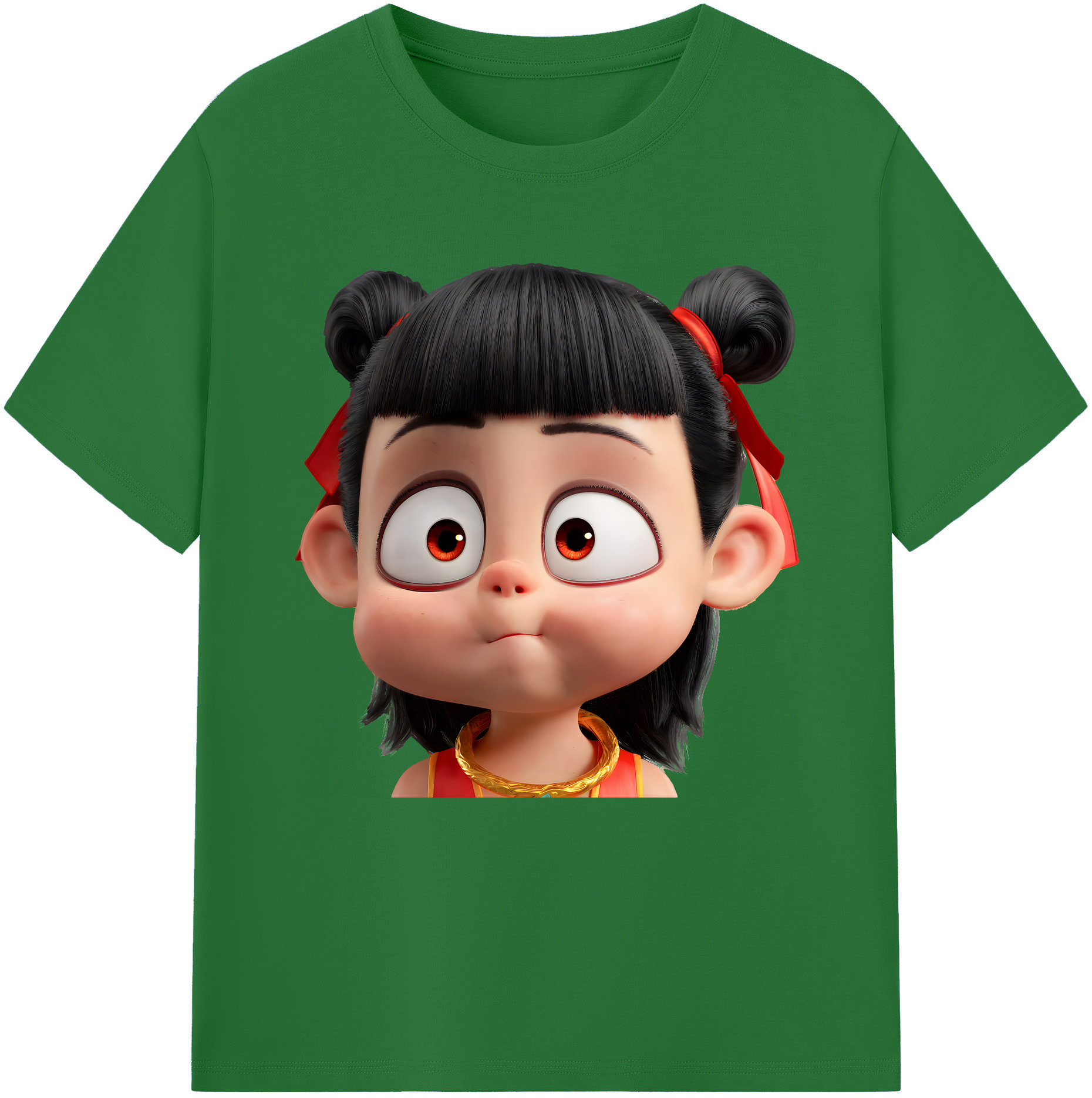 （画像用） Ne Zha 2 ナタ 魔童の大暴れ 綿100％半袖Tシャツ（フロントプリント）