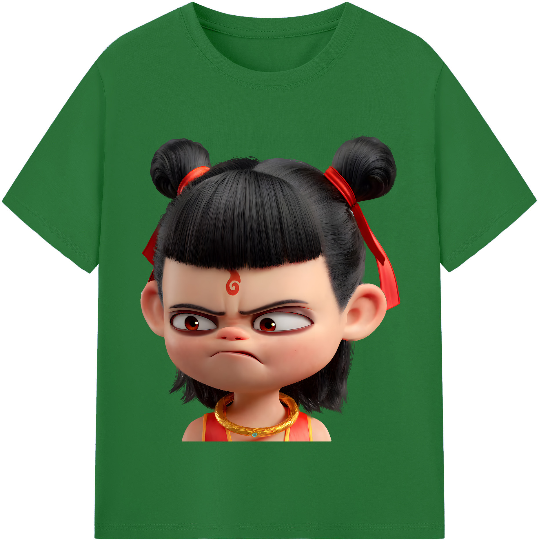 （画像用） Ne Zha 2 ナタ 魔童の大暴れ 綿100％半袖Tシャツ（フロントプリント）