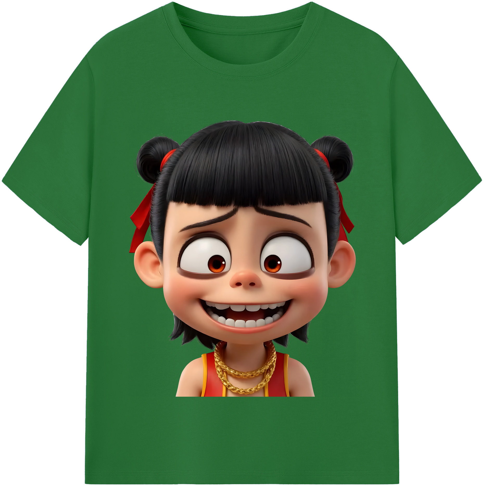 （画像用） Ne Zha 2 ナタ 魔童の大暴れ 綿100％半袖Tシャツ（フロントプリント）