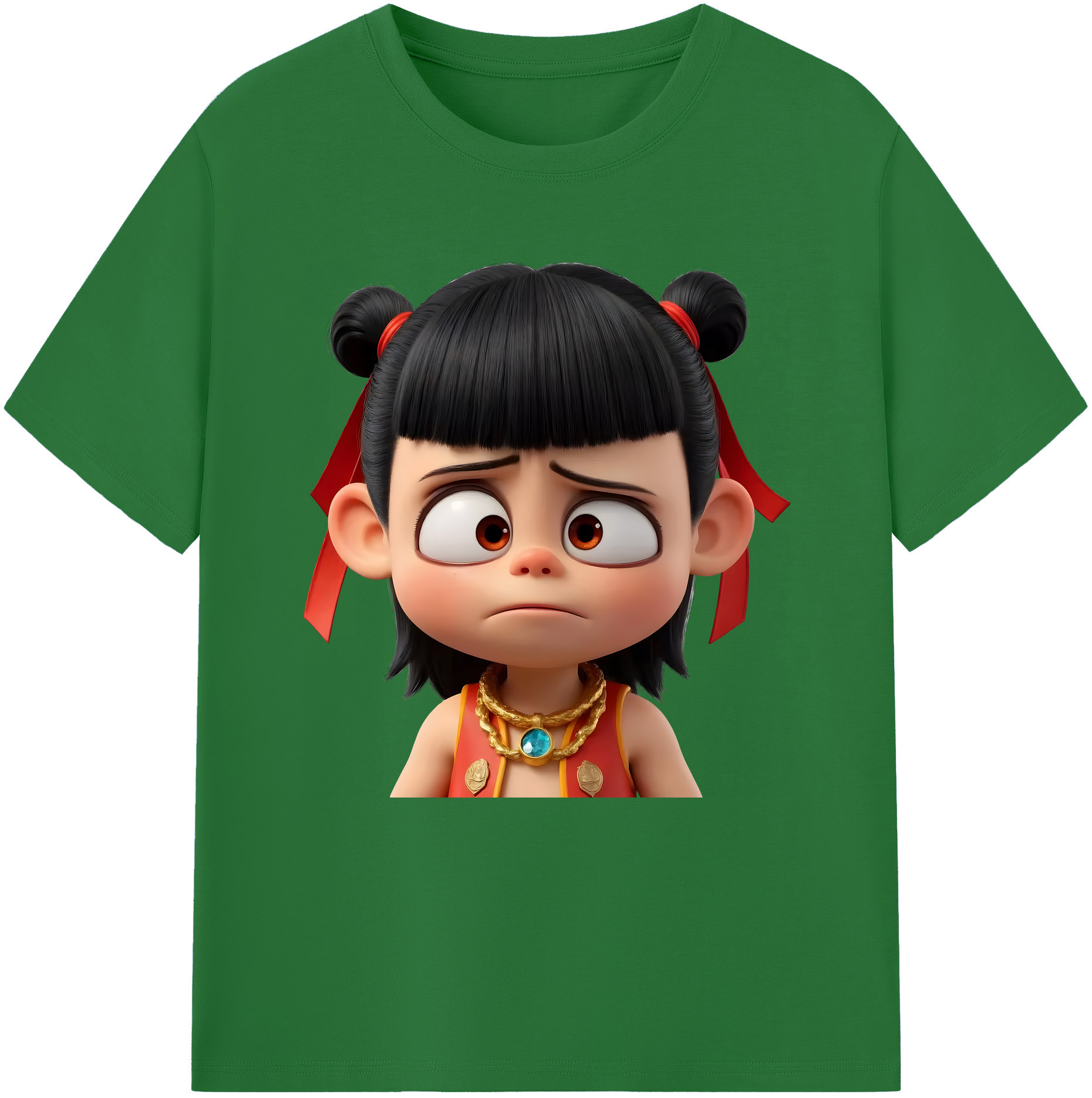 （画像用） Ne Zha 2 ナタ 魔童の大暴れ 綿100％半袖Tシャツ（フロントプリント）