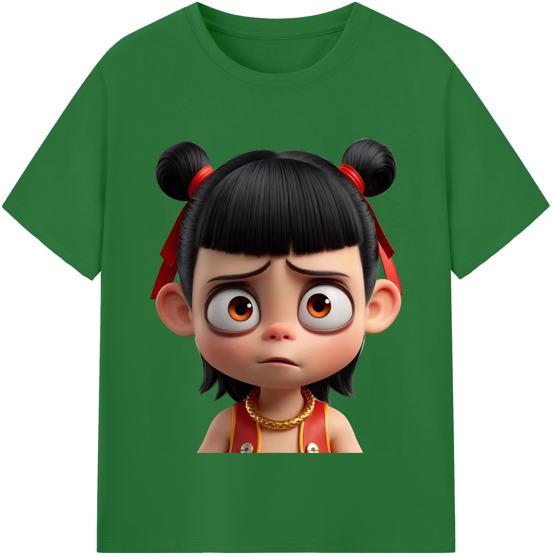 （画像用） Ne Zha 2 ナタ 魔童の大暴れ 綿100％半袖Tシャツ（フロントプリント）