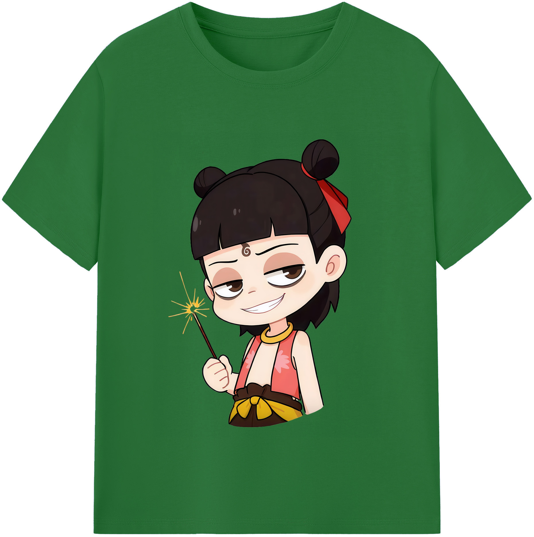 （画像用） Ne Zha 2 ナタ 魔童の大暴れ 綿100％半袖Tシャツ（フロントプリント）