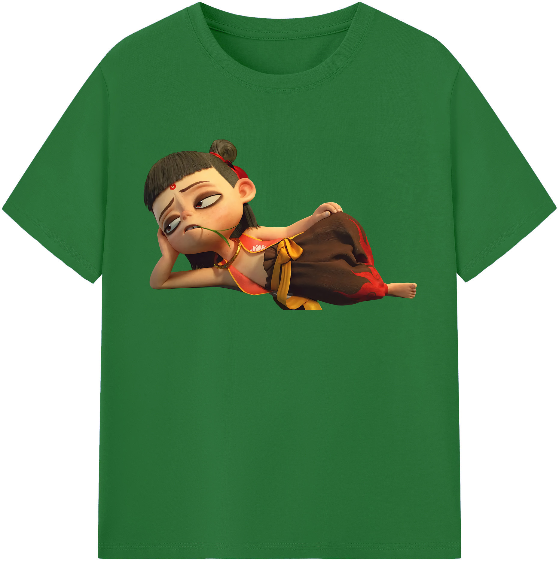 （画像用） Ne Zha 2 ナタ 魔童の大暴れ 綿100％半袖Tシャツ（フロントプリント）
