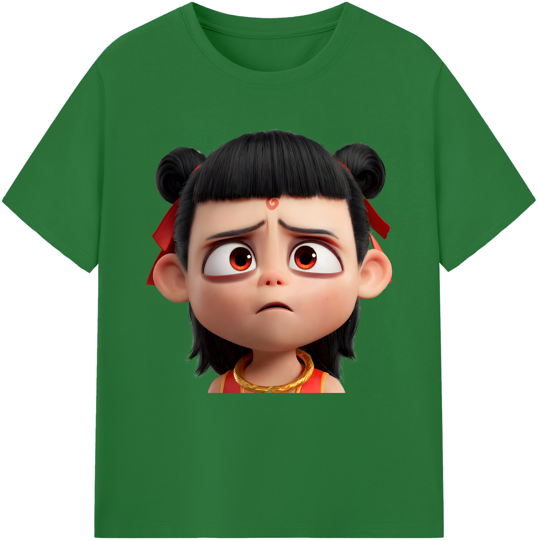 （画像用） Ne Zha 2 ナタ 魔童の大暴れ 綿100％半袖Tシャツ（フロントプリント）