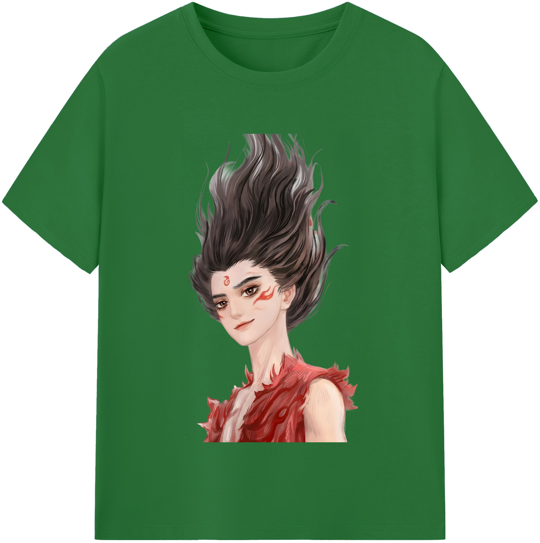 （画像用） Ne Zha 2 ナタ 魔童の大暴れ 綿100％半袖Tシャツ（フロントプリント）