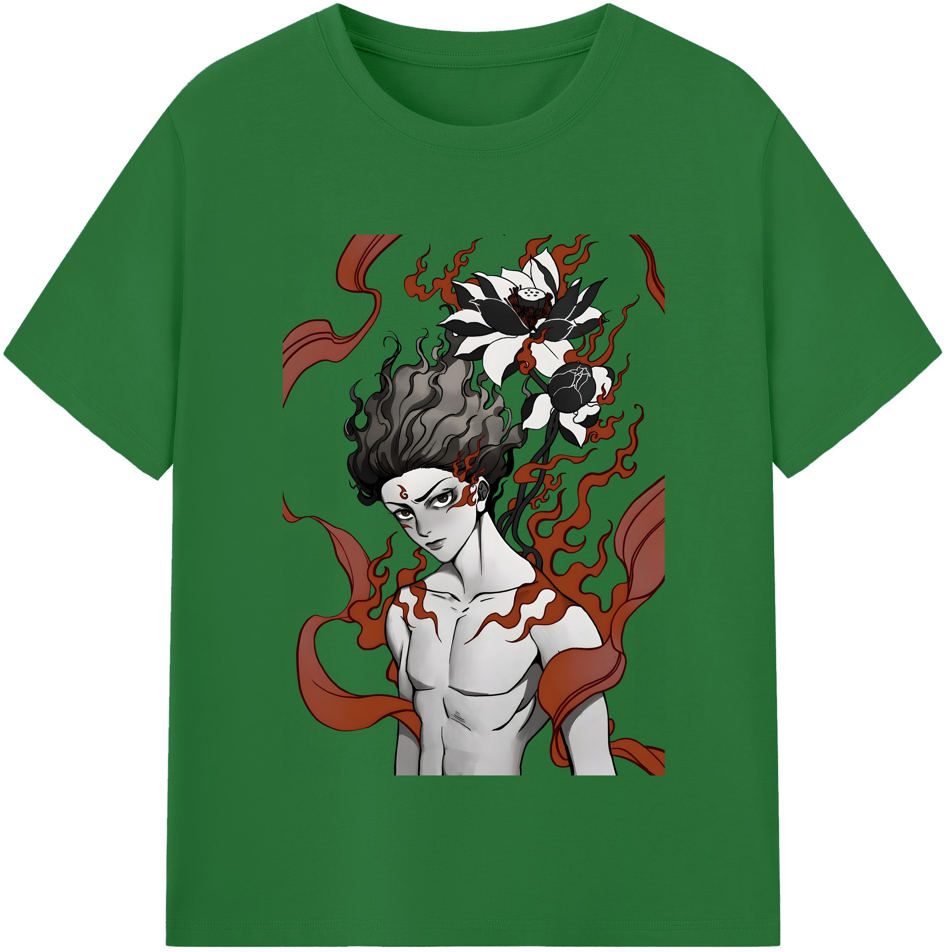 （画像用） Ne Zha 2 ナタ 魔童の大暴れ 綿100％半袖Tシャツ（フロントプリント）