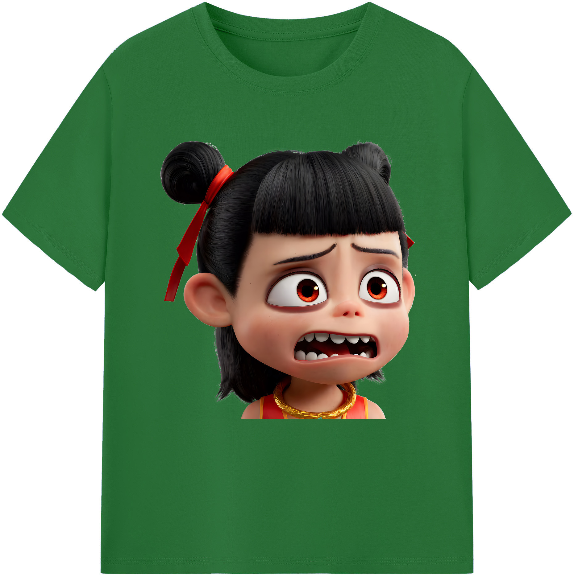 （画像用） Ne Zha 2 ナタ 魔童の大暴れ 綿100％半袖Tシャツ（フロントプリント）