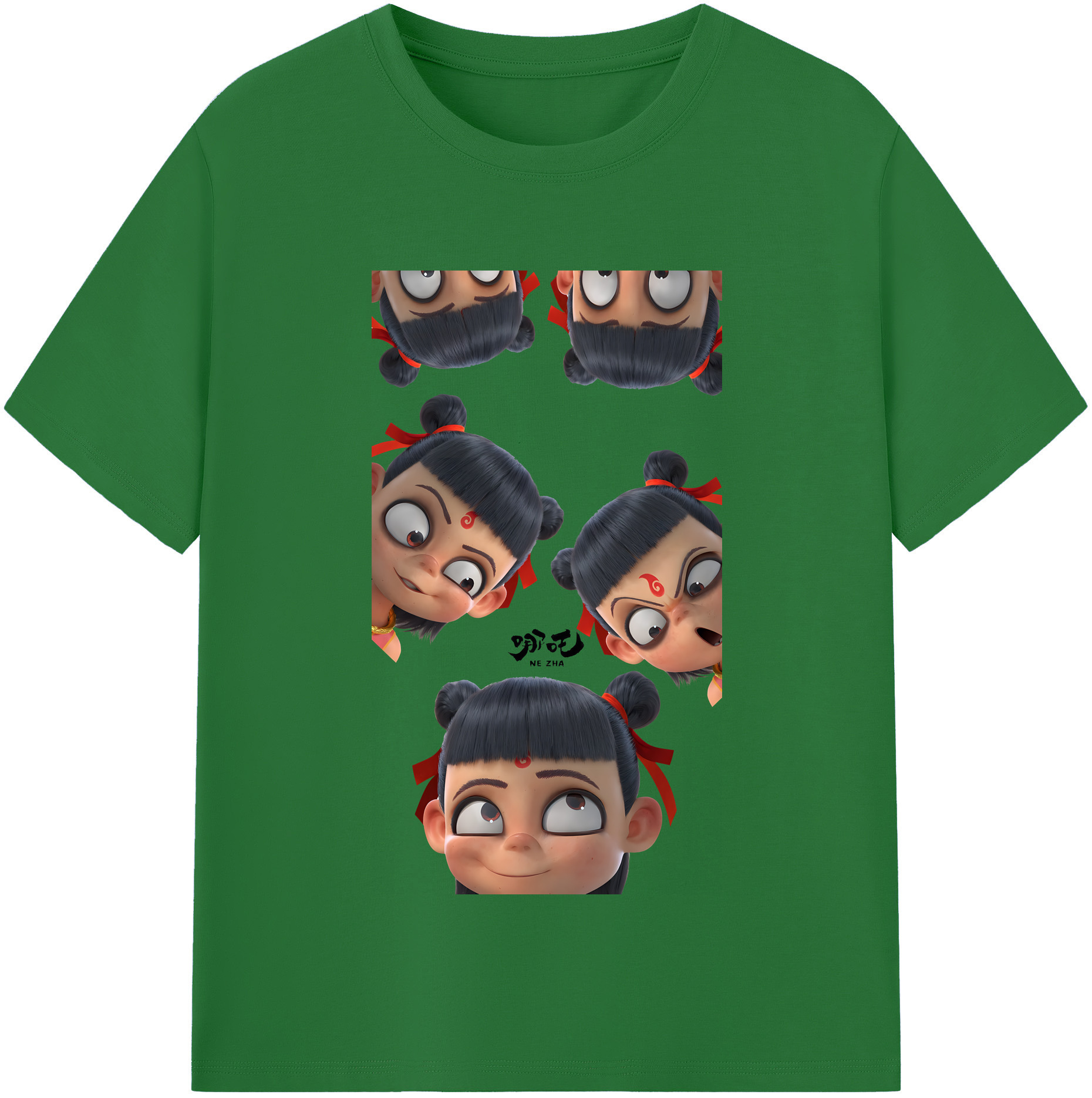 （画像用） Ne Zha 2 ナタ 魔童の大暴れ 綿100％半袖Tシャツ（フロントプリント）