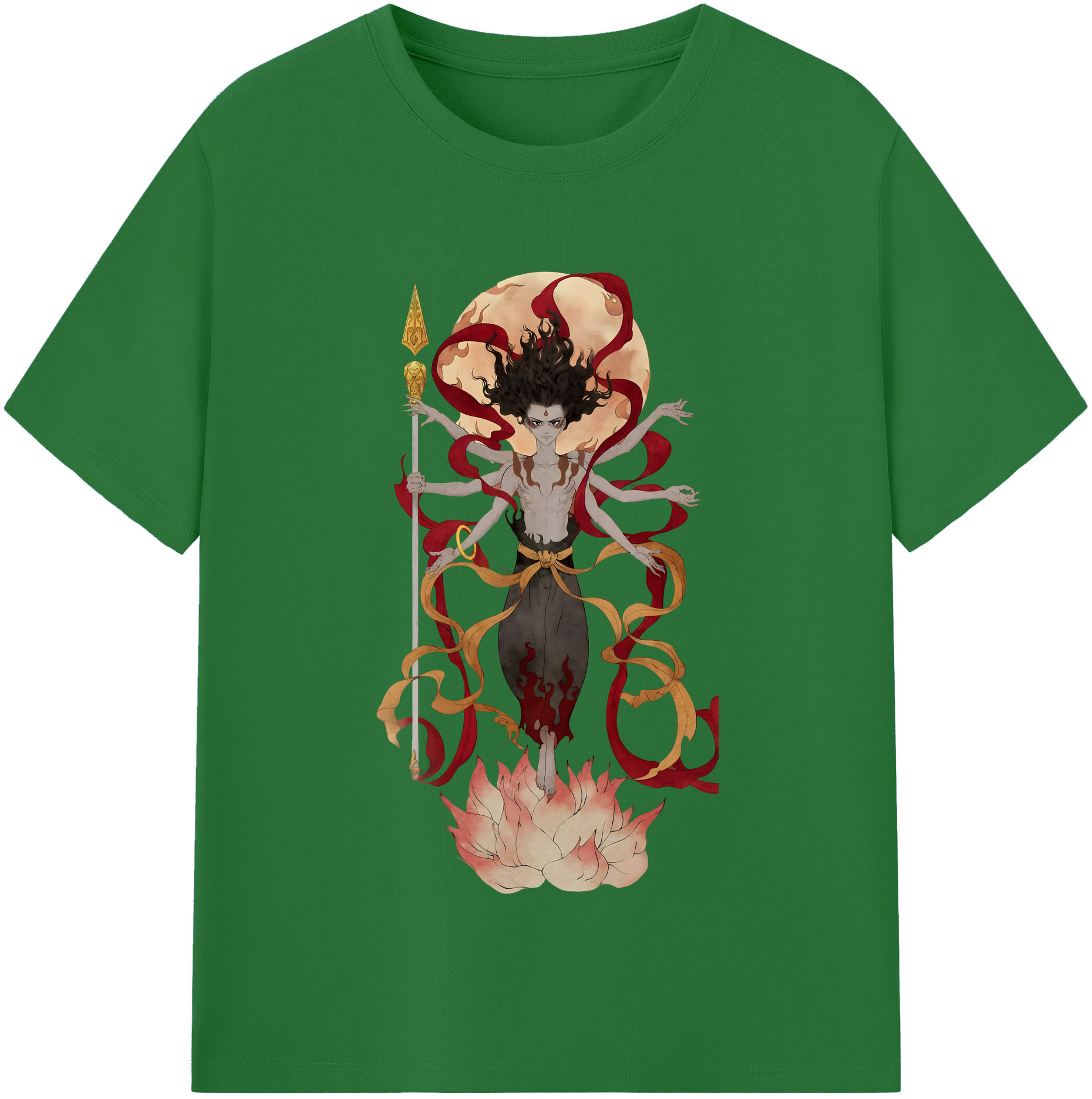 （画像用） Ne Zha 2 ナタ 魔童の大暴れ 綿100％半袖Tシャツ（フロントプリント）