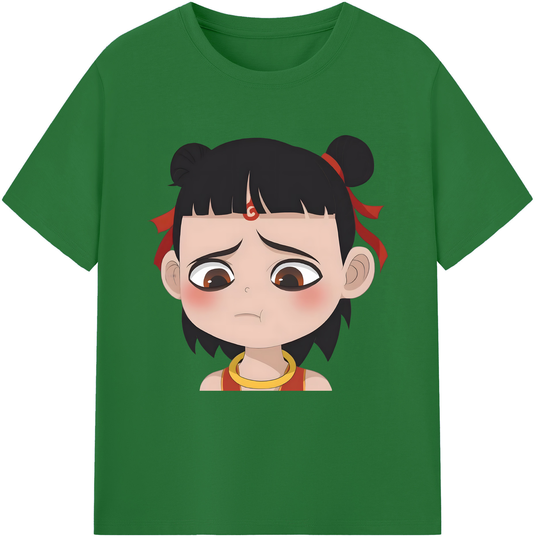 （画像用） Ne Zha 2 ナタ 魔童の大暴れ 綿100％半袖Tシャツ（フロントプリント）