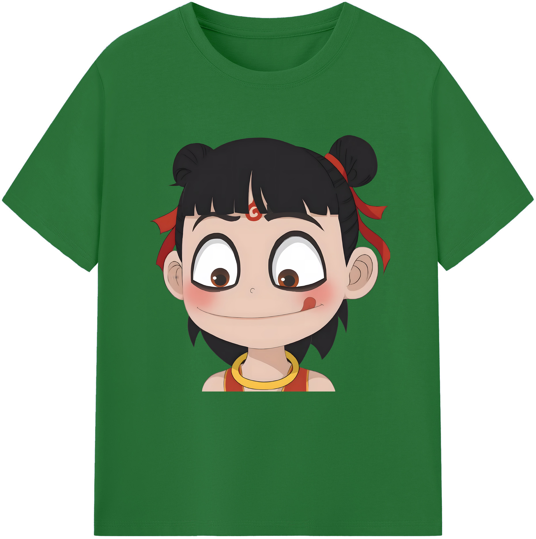 （画像用） Ne Zha 2 ナタ 魔童の大暴れ 綿100％半袖Tシャツ（フロントプリント）