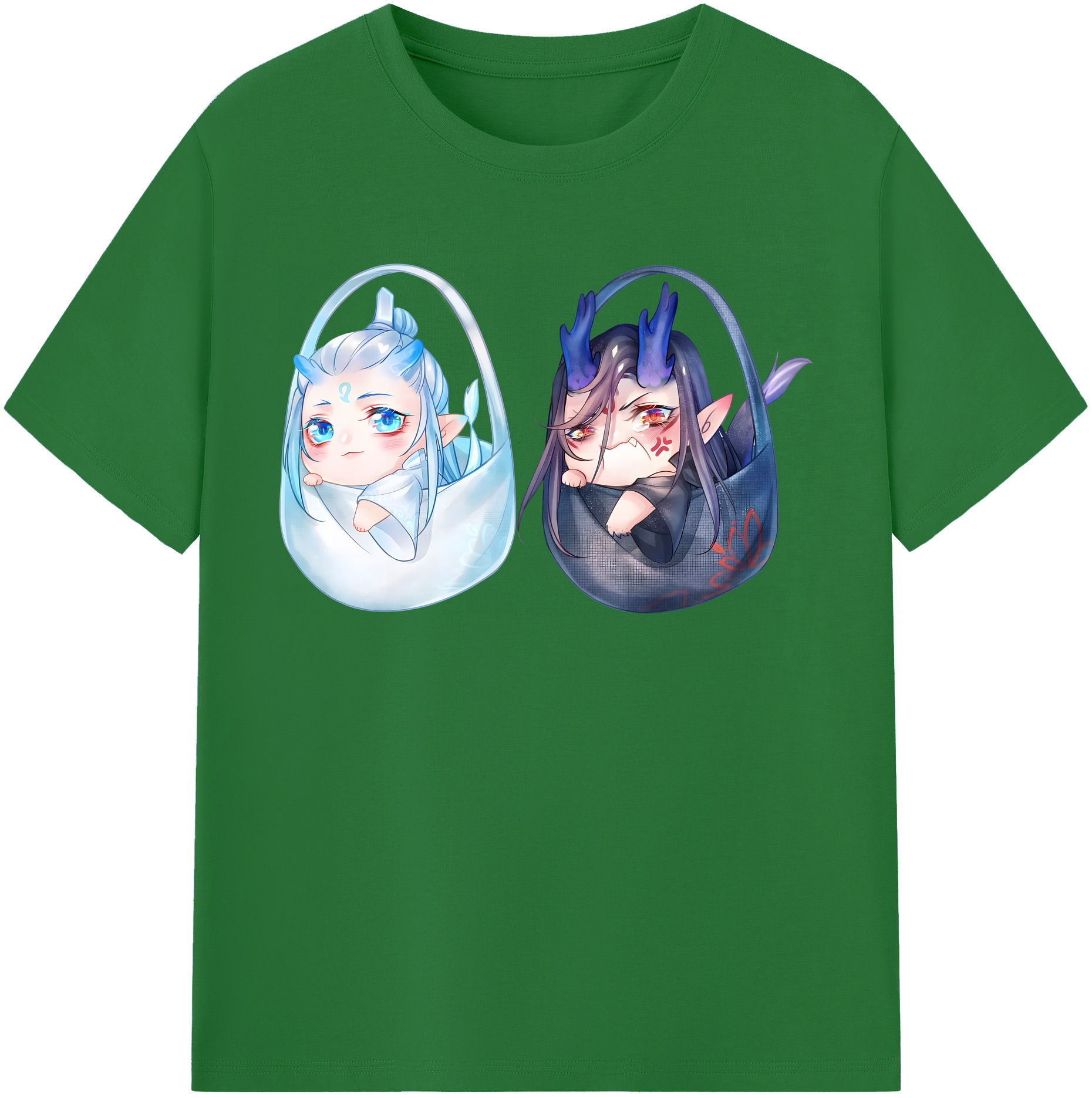 （画像用） Ne Zha 2 ナタ 魔童の大暴れ 綿100％半袖Tシャツ（フロントプリント）