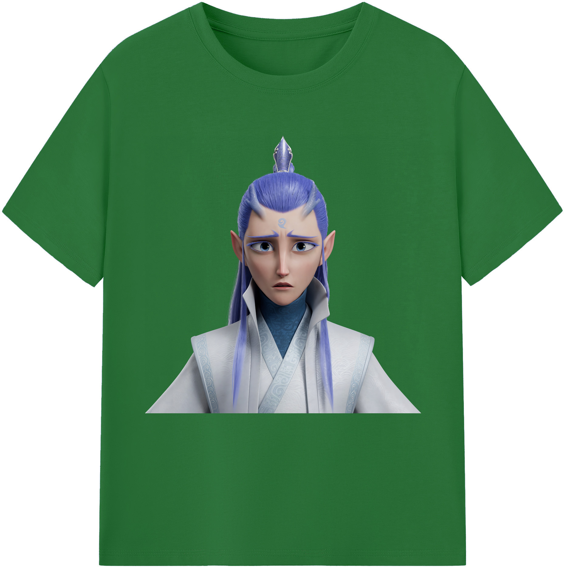 （画像用） Ne Zha 2 ナタ 魔童の大暴れ 綿100％半袖Tシャツ（フロントプリント）