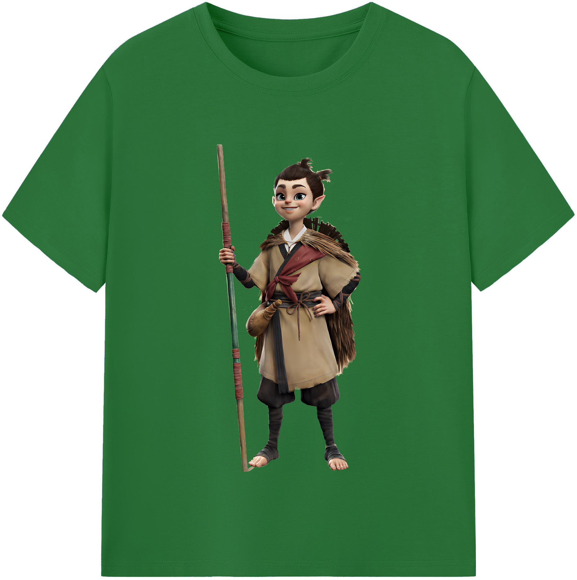 （画像用） Ne Zha 2 ナタ 魔童の大暴れ 綿100％半袖Tシャツ（フロントプリント）